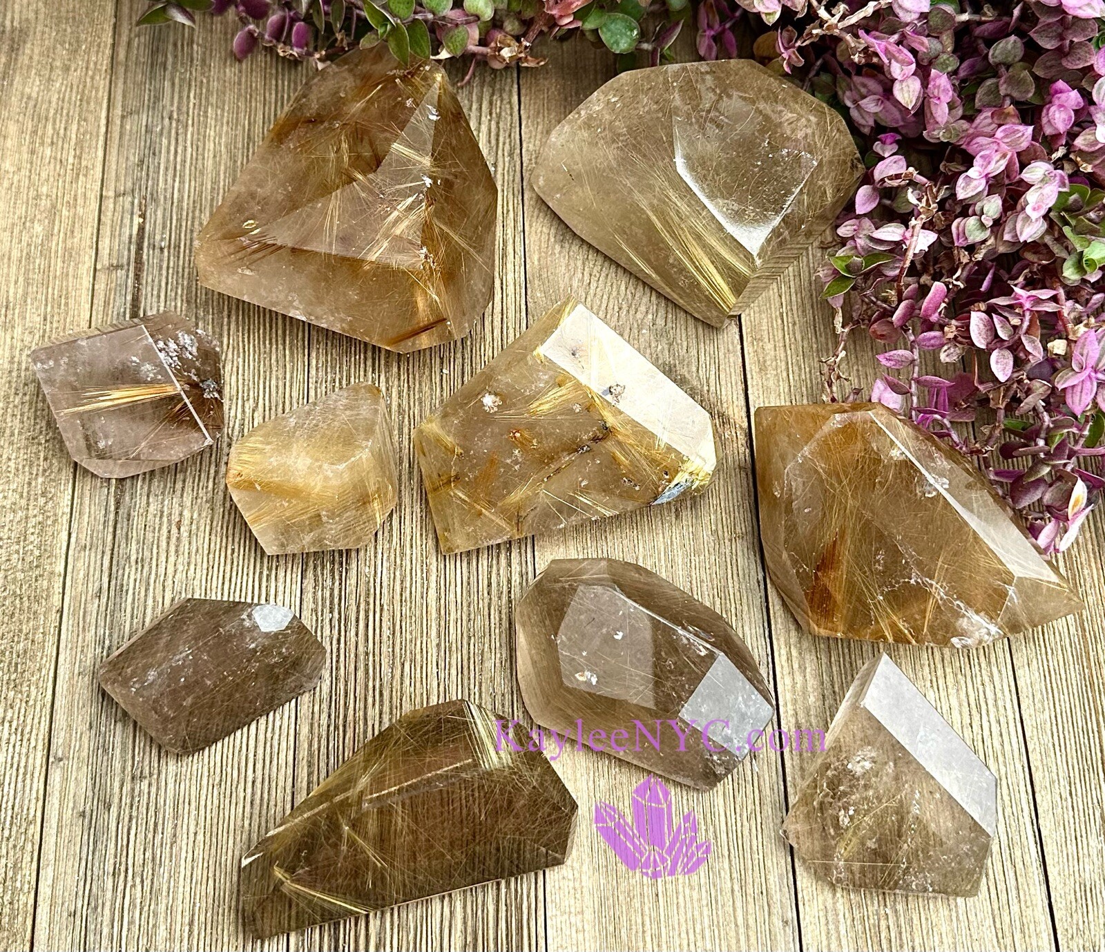 Wholesale Lot 10 PCs Natural Gold Rutilated Quartz Freeform Crystal