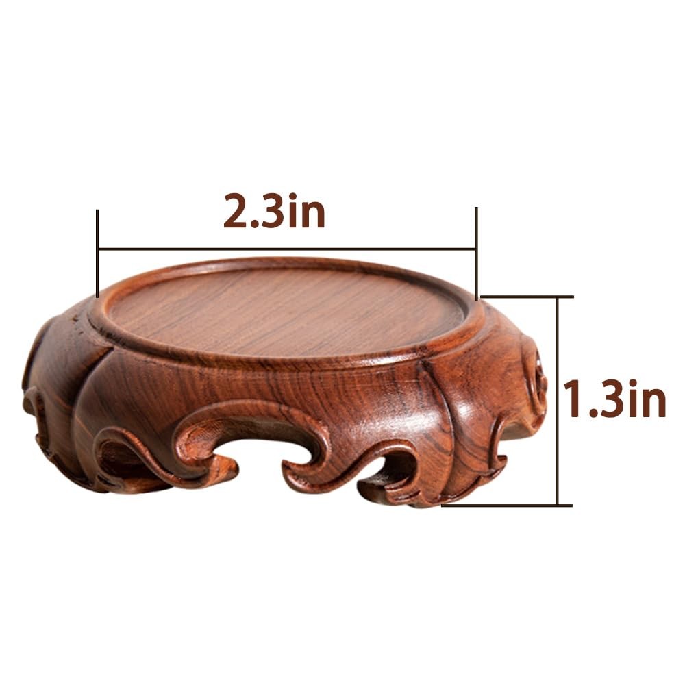 Handmade Chinese Carving Display Pedestal Stand Round Rosewood Glossy Crafts …