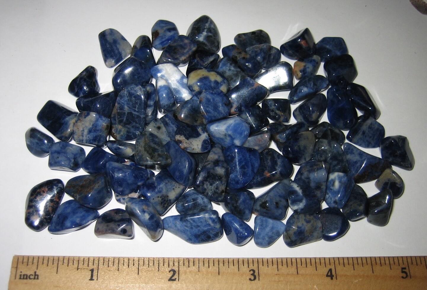 80 TUMBLED POLISHED NATURAL 0.2″- 0.7″ SODALITE STONE MINERALS ~ 118.3grams *2