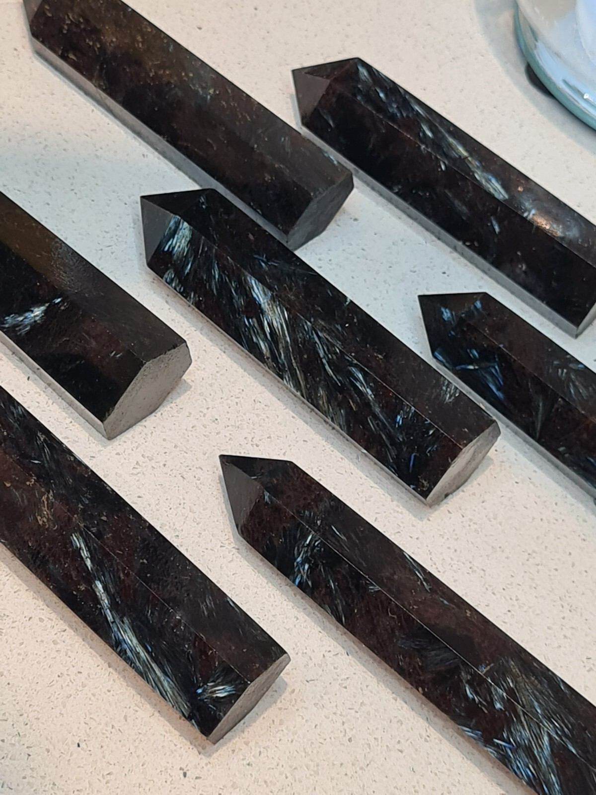 Wholesale Lot 1 Lb Natural Arfvedsonite Quartz Obelisk Tower Crystal Wand Energy