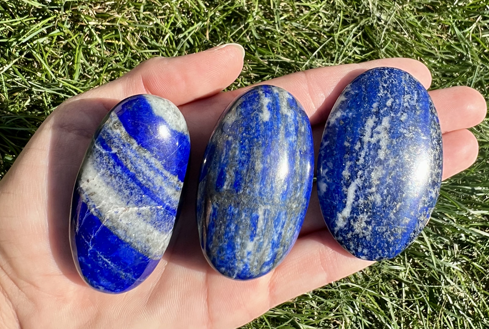 Lapis Lazuli Palm Stone, Natural Lapis Lazuli from Pakistan