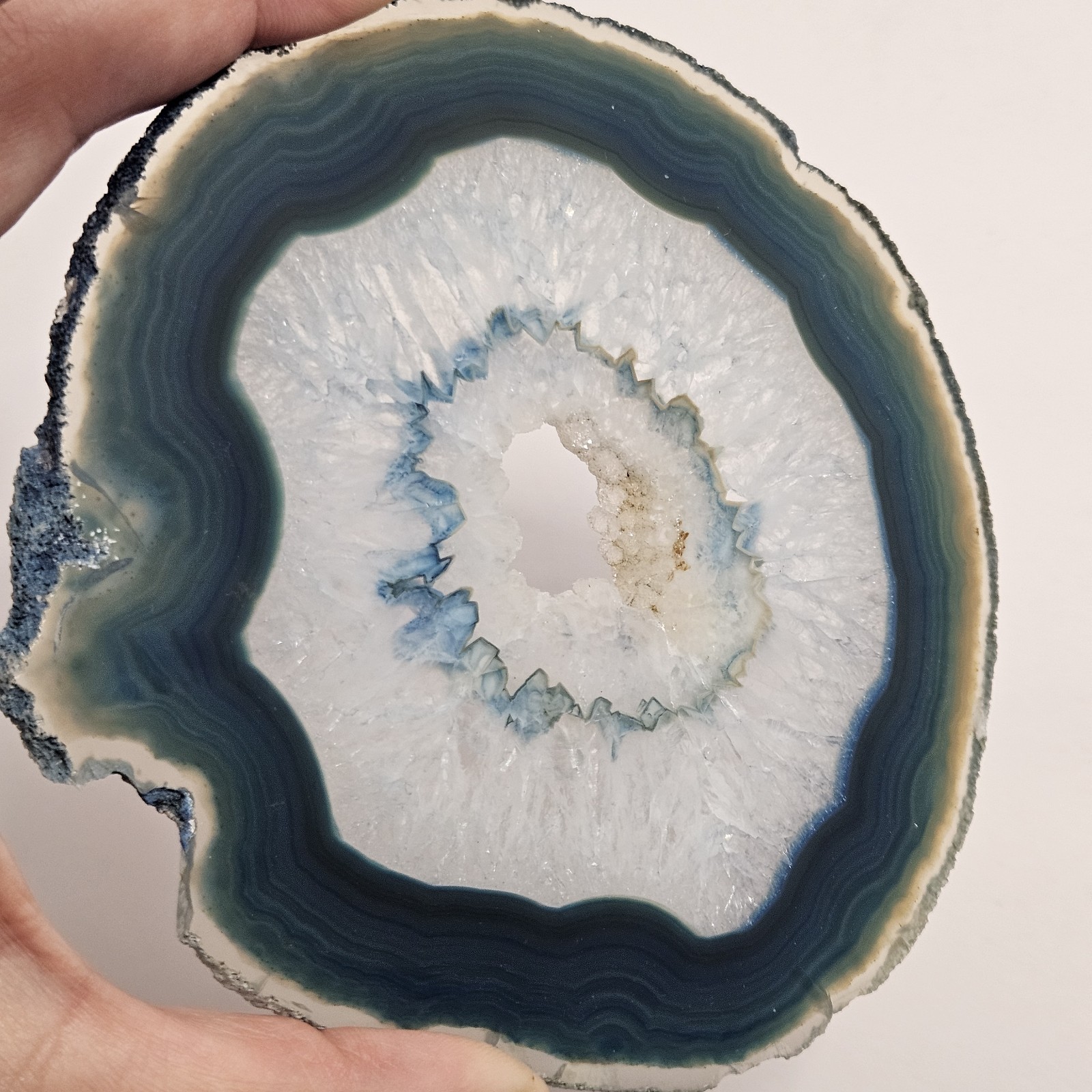 Large Blue Agate Slice 5.25″ GORGEOUS!!!