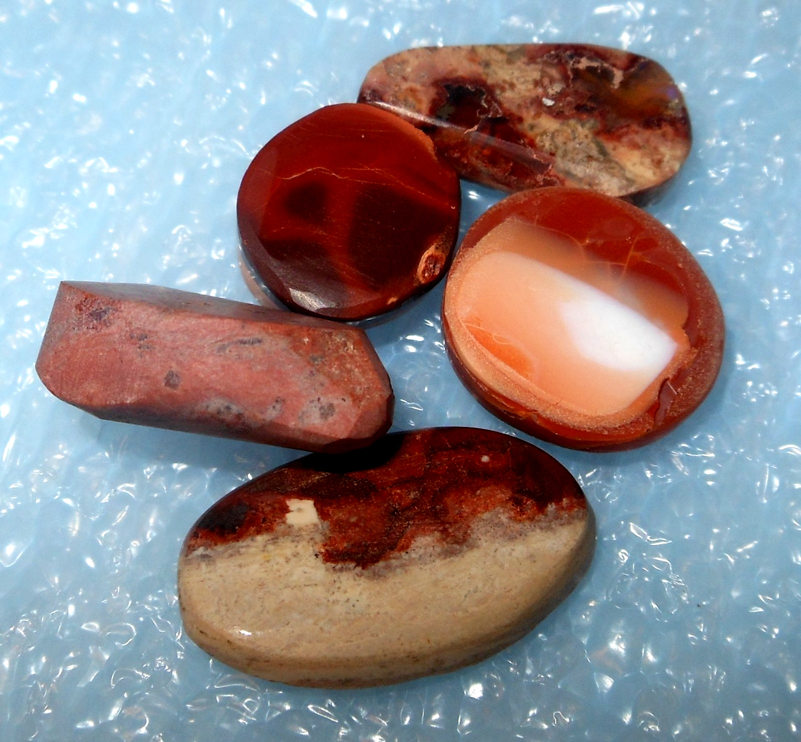 5 pieces of Mexican Fire Opal Lapidary Rough 46.65tcw Freeform