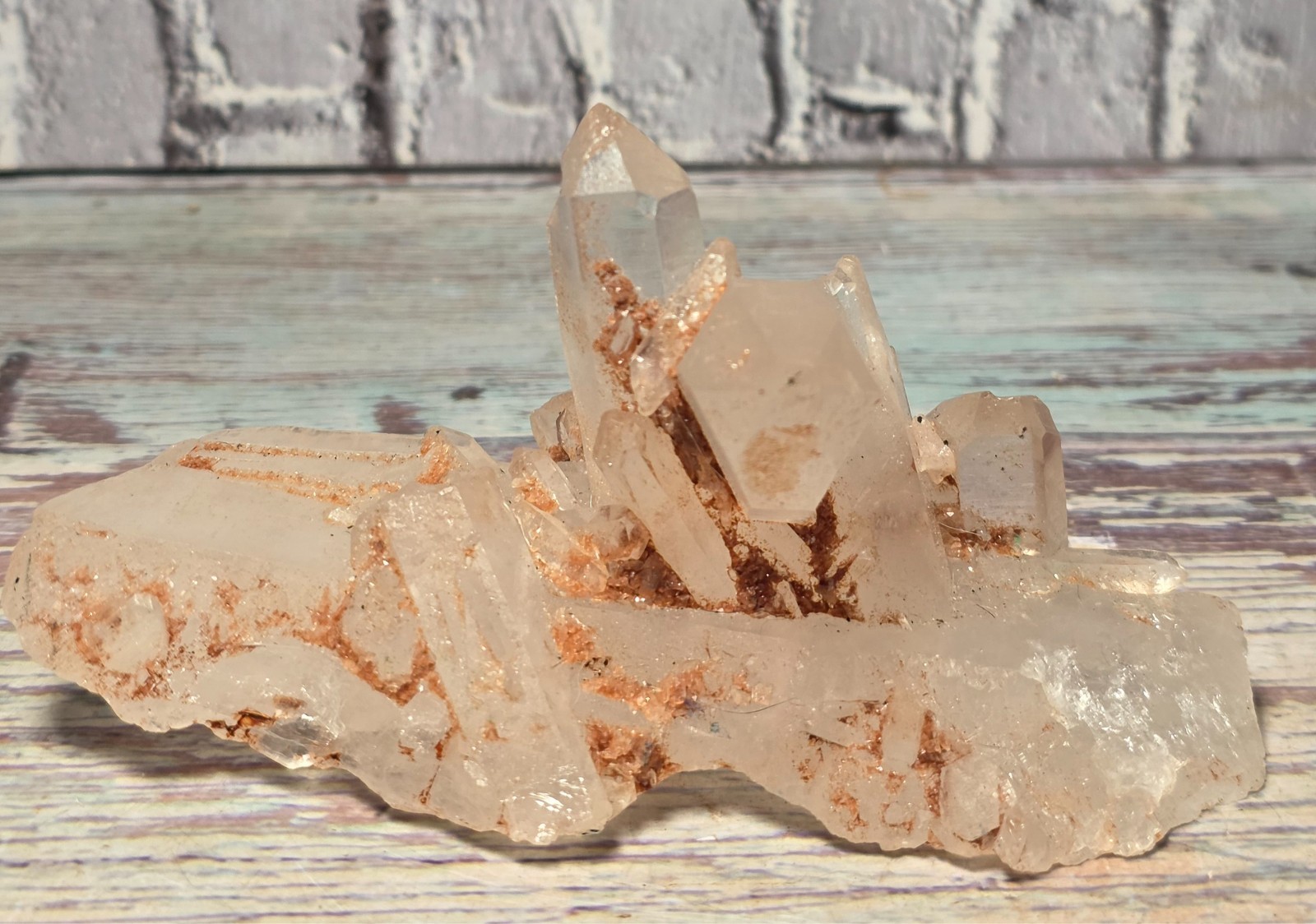 3 Piece Natural Quartz Crystal Specimen Lot Rutile Included Quartz Cluster