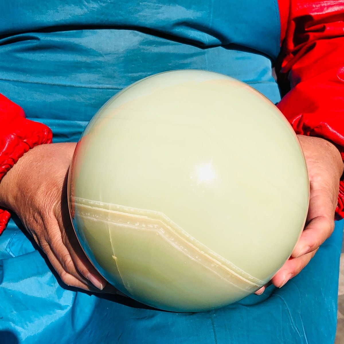 6000g Natural Afghan Jade Chakra Quartz Sphere healing ball Specimen