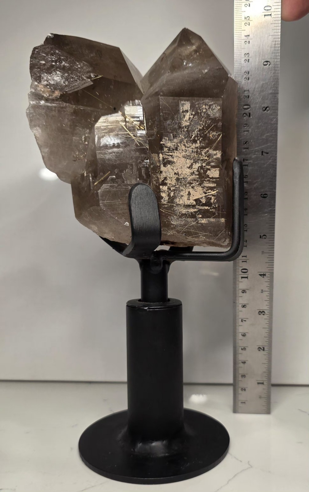 Natural Smoky Crystal Quartz Semi-polished Point Reiki Healing 3LB 5″ CHIPPED