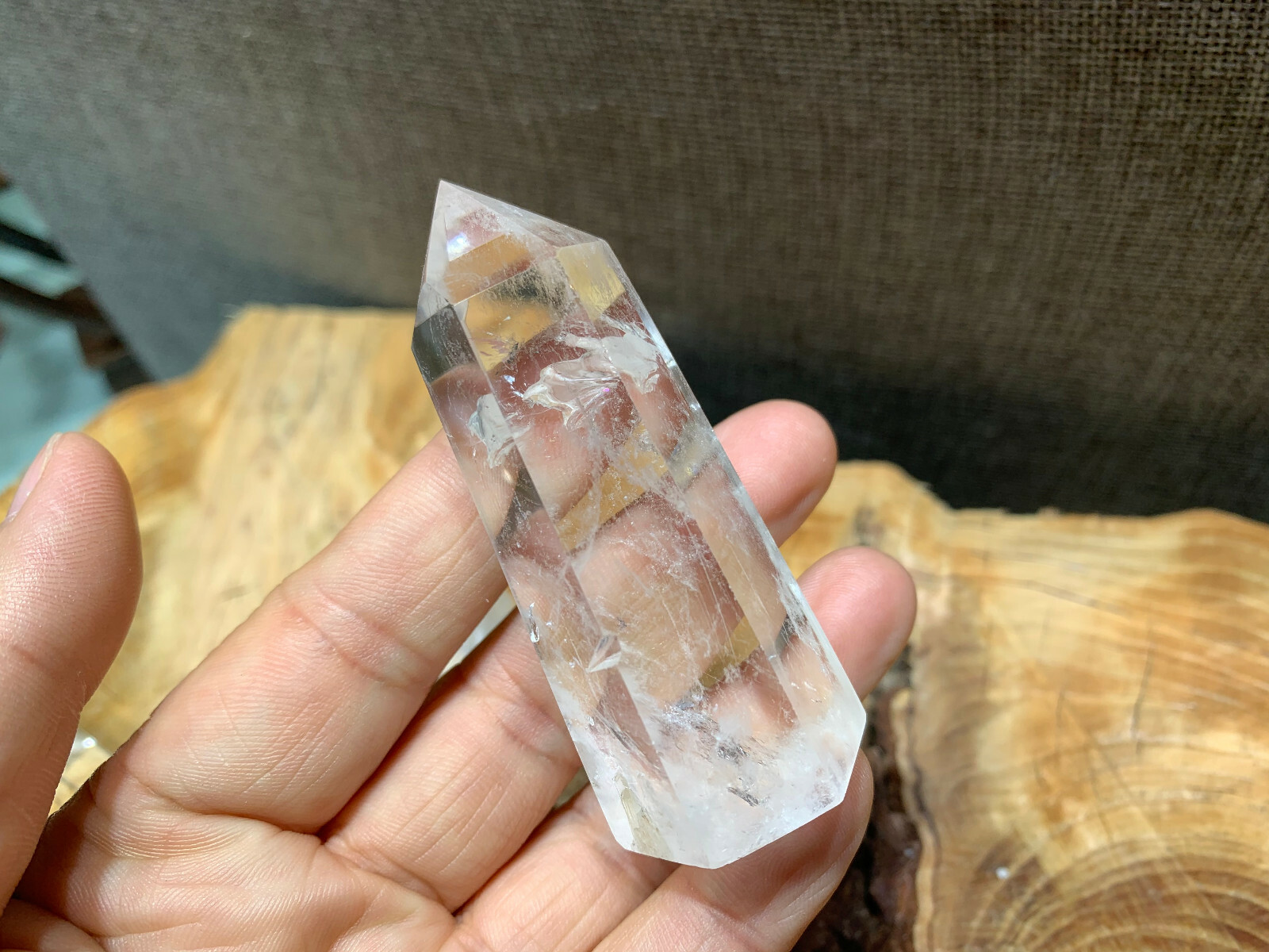 7PCS natural clear quartz obelisk crystal wand point healing 40-70mm