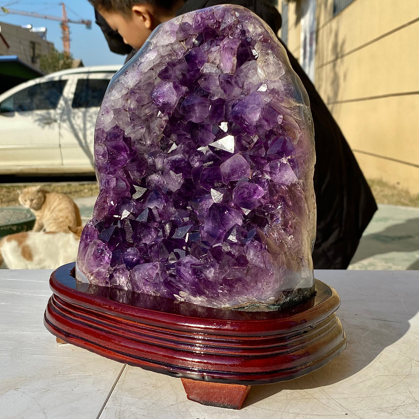 13.09LB Natural Brazilian Amethyst Crystal Cave Stone Cluster Quartz Geode Heal