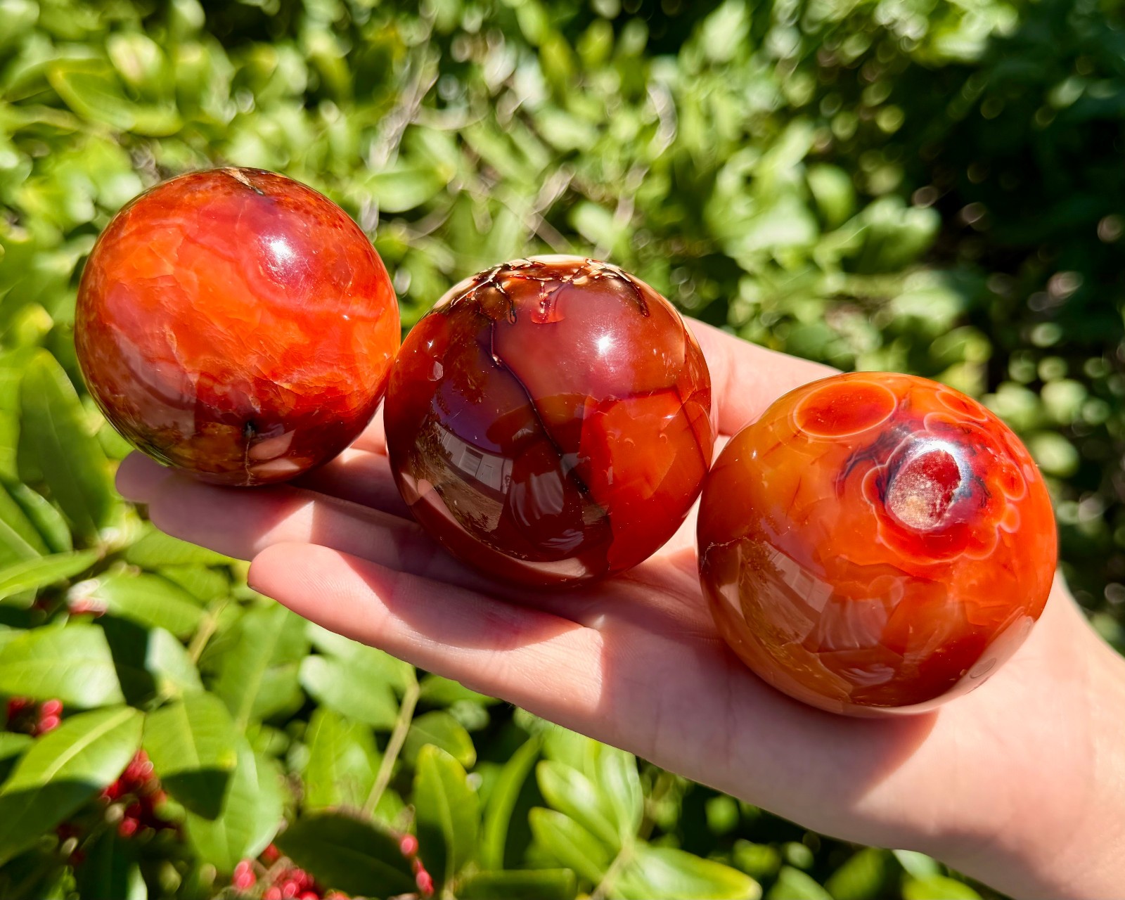 Carnelian Crystal Spheres, LARGE 1.5 – 2″ (Natural Carnelian Sphere & Stand)