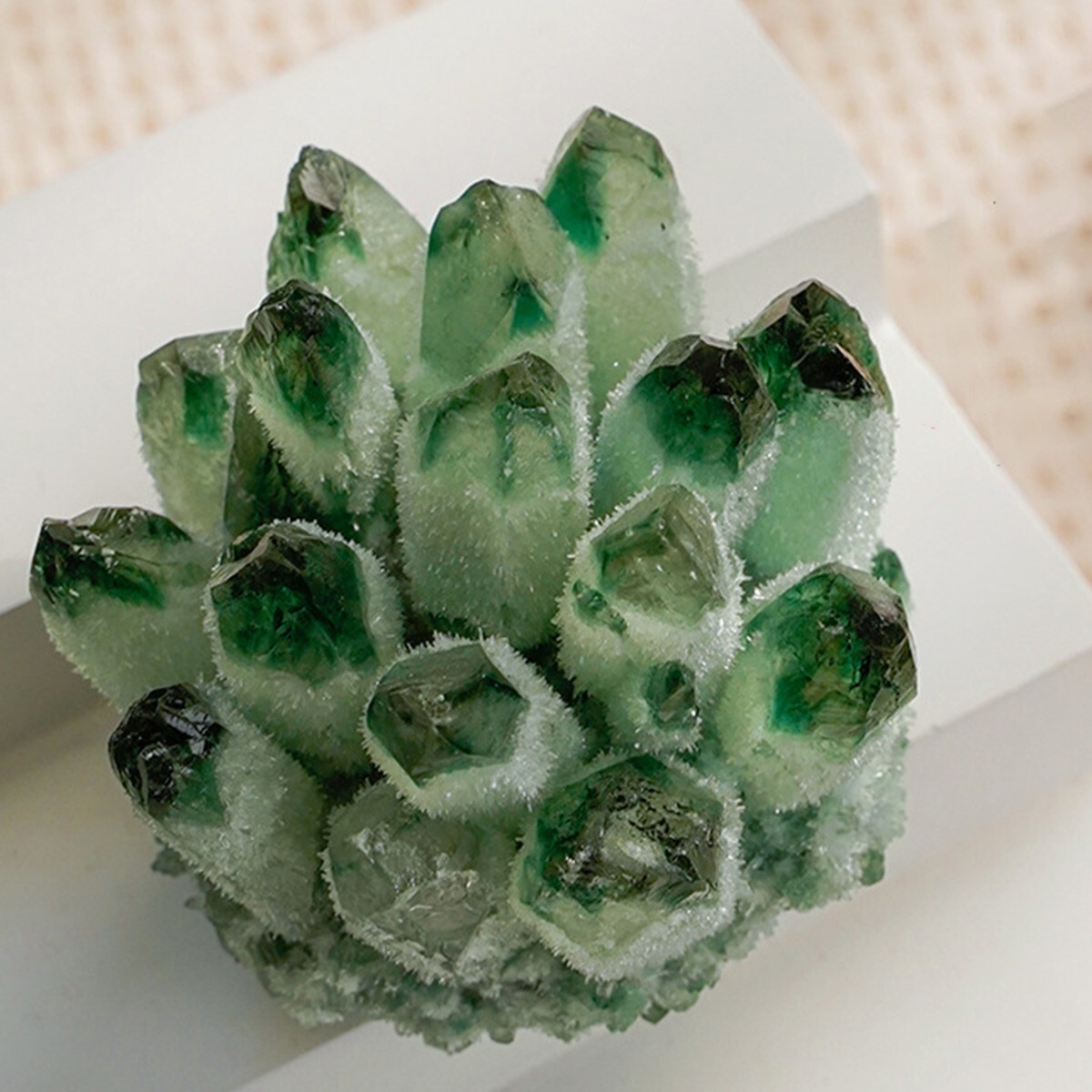 200g+Rare Large Raw Green Phantom Quartz Crystal Cluster Quartz Mineral Specimen