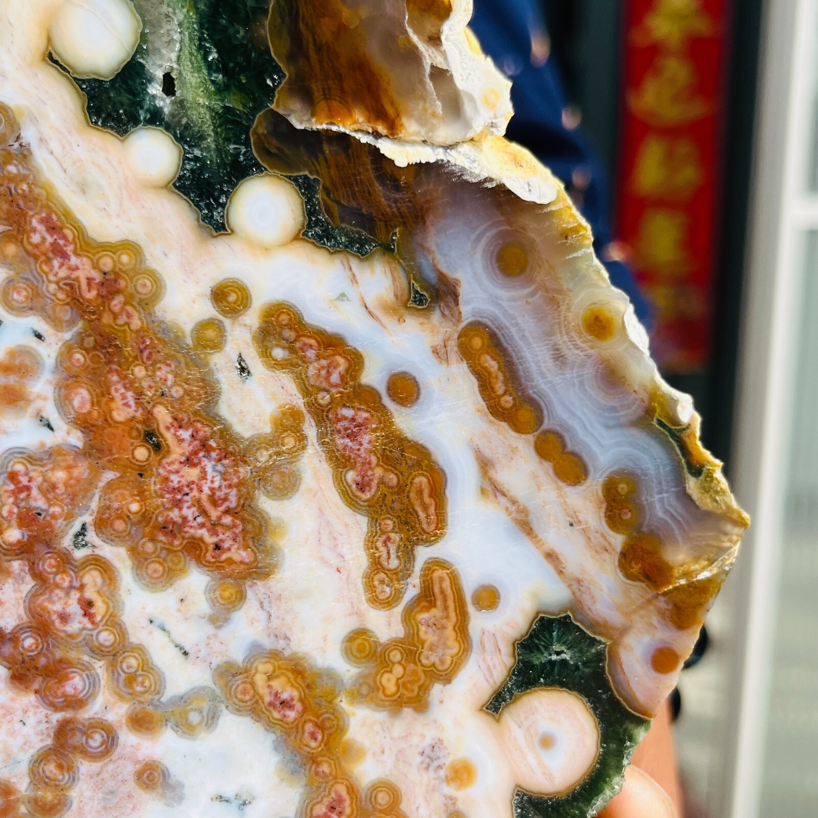 3.75LB Rare Natural The 8th Vein Ocean Jasper Slab Quartz Crystal Reiki Healing