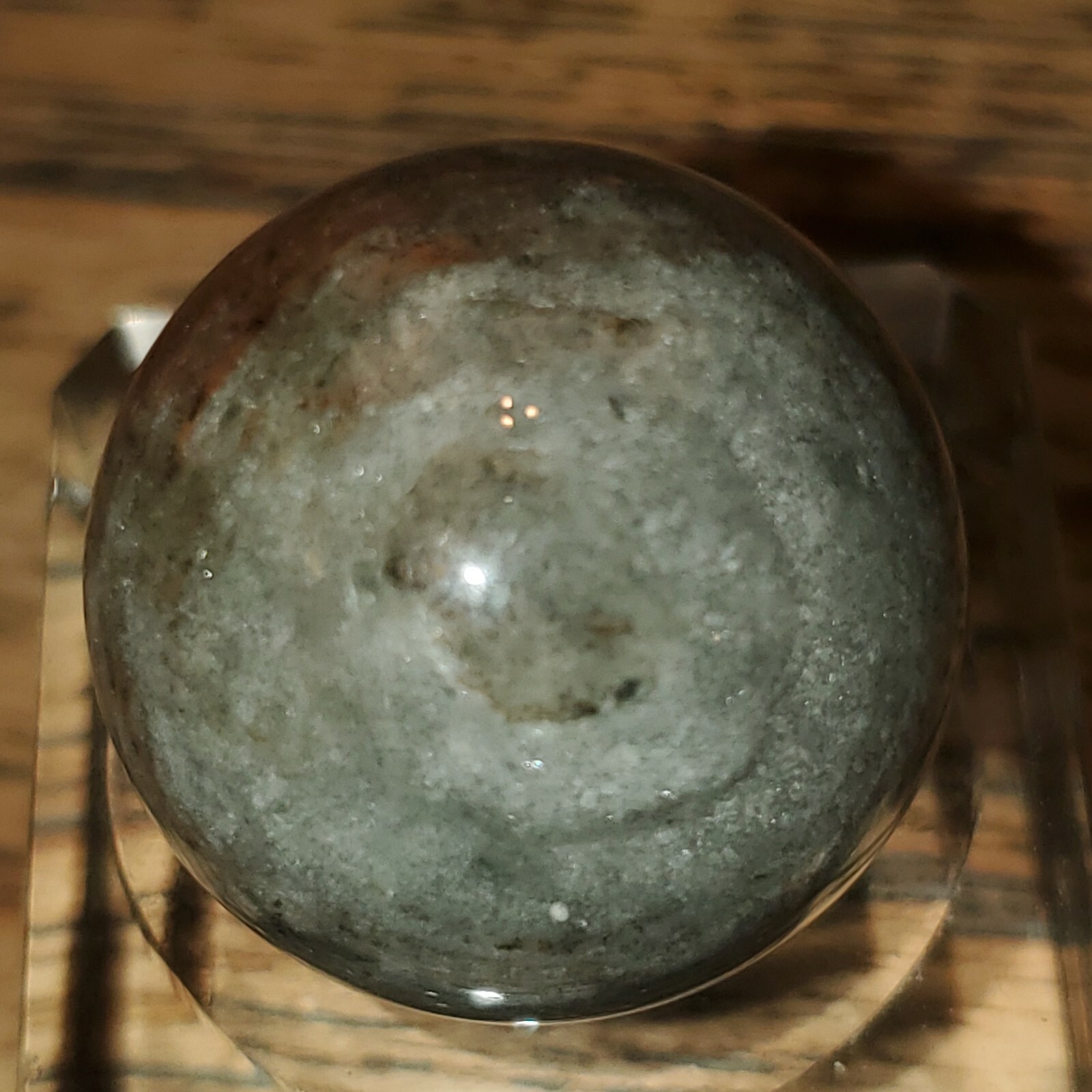 Amphibole Scenic Thousand Multi Layer Quartz Sphere Ball Orb Marble 22.5mm, 20g