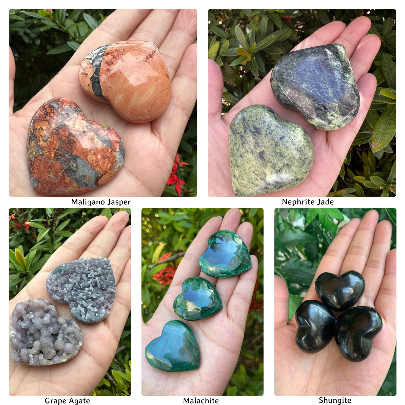 Large Gemstone Heart, 1.75″ Polished Crystals Gemstone Puffy Hearts, Pick a Type