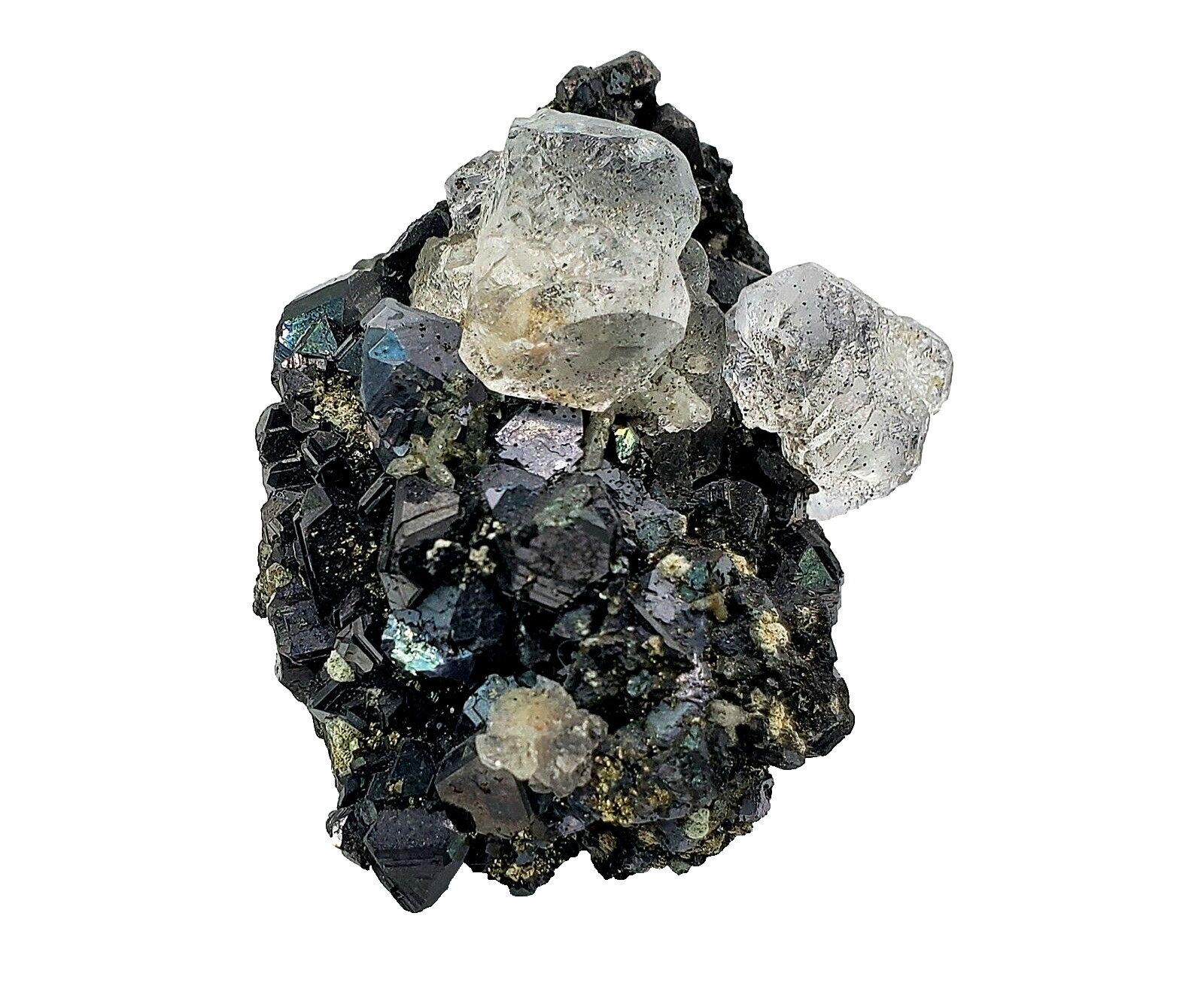 Stunning Cerussite on Galena with Pyrite 68g Natural Specimen 2″x1-3/8″x1-1/8″