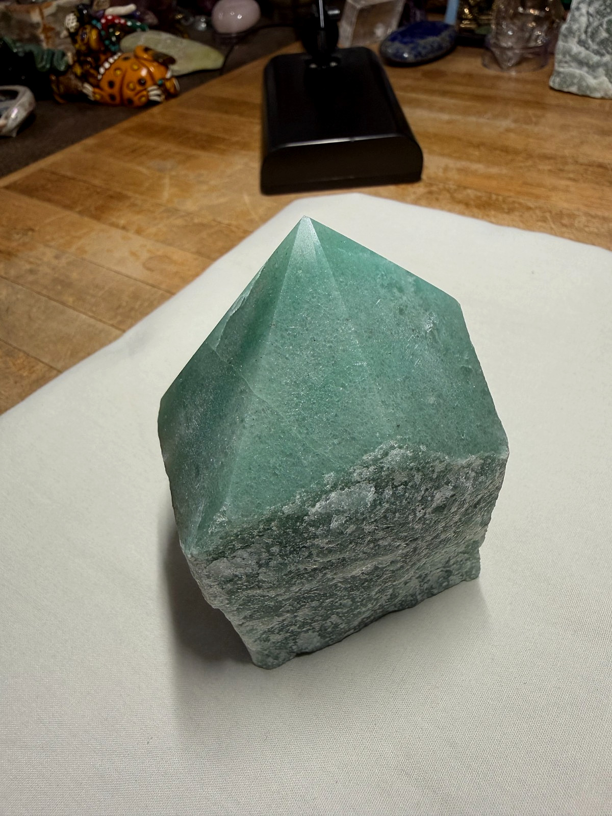 Green Aventurine Crystal Gemstone Six Sided Chiseled Point Specimen 335
