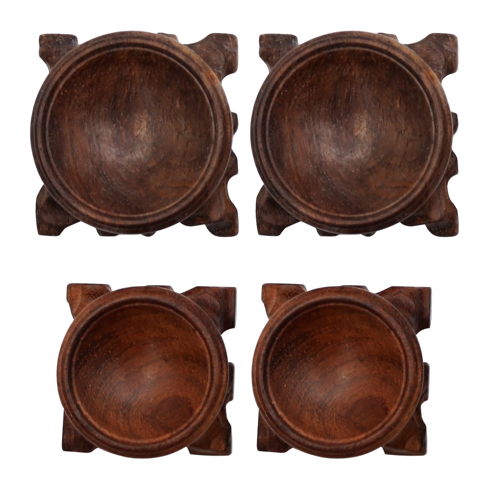 4 Pcs Wooden Stand For Crystal Sphere Quartz Ball Orb Holder Display Pedestal