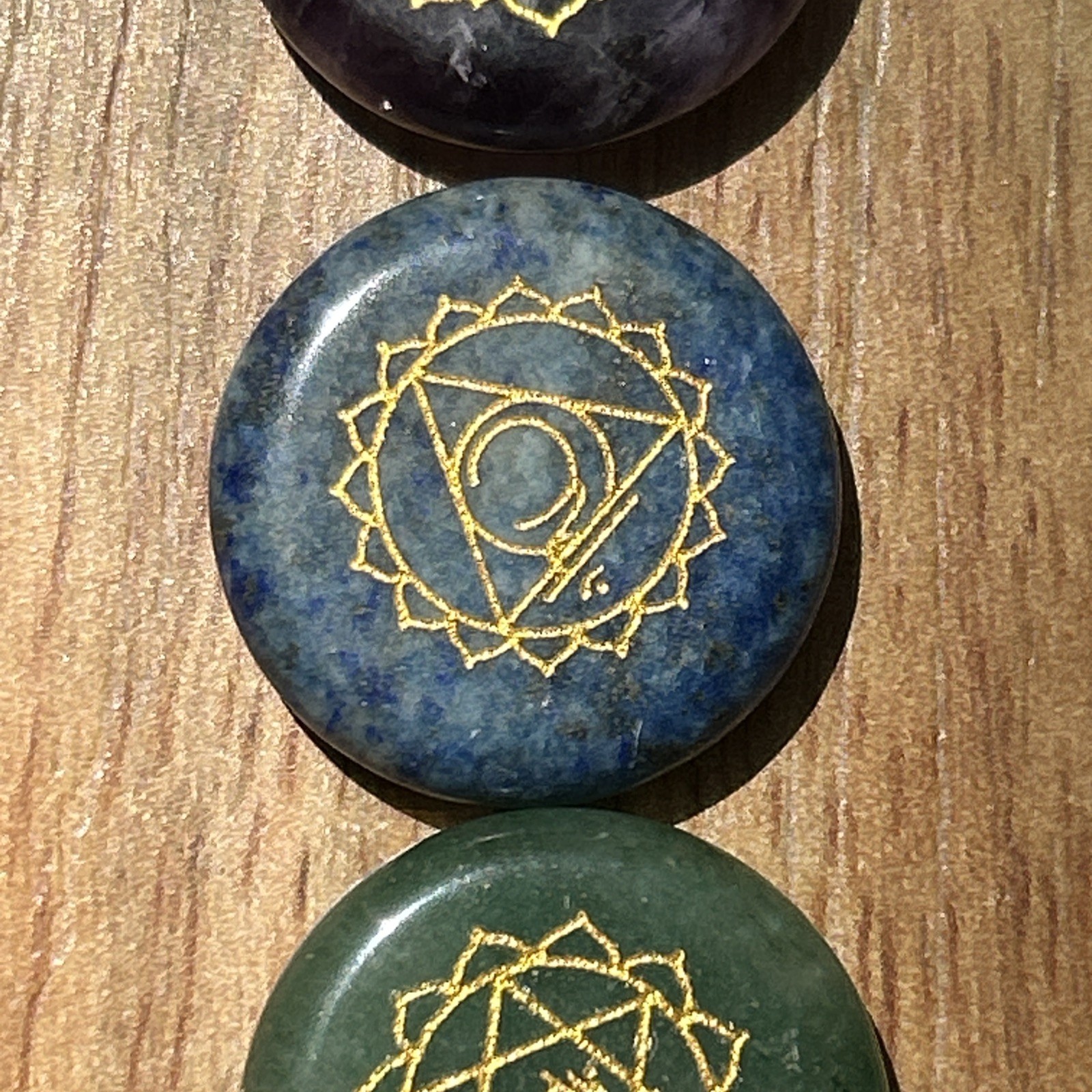 7PCS Chakra Stones Crystal Healing Energy Natural Gemstone Disc Set W/ Bag