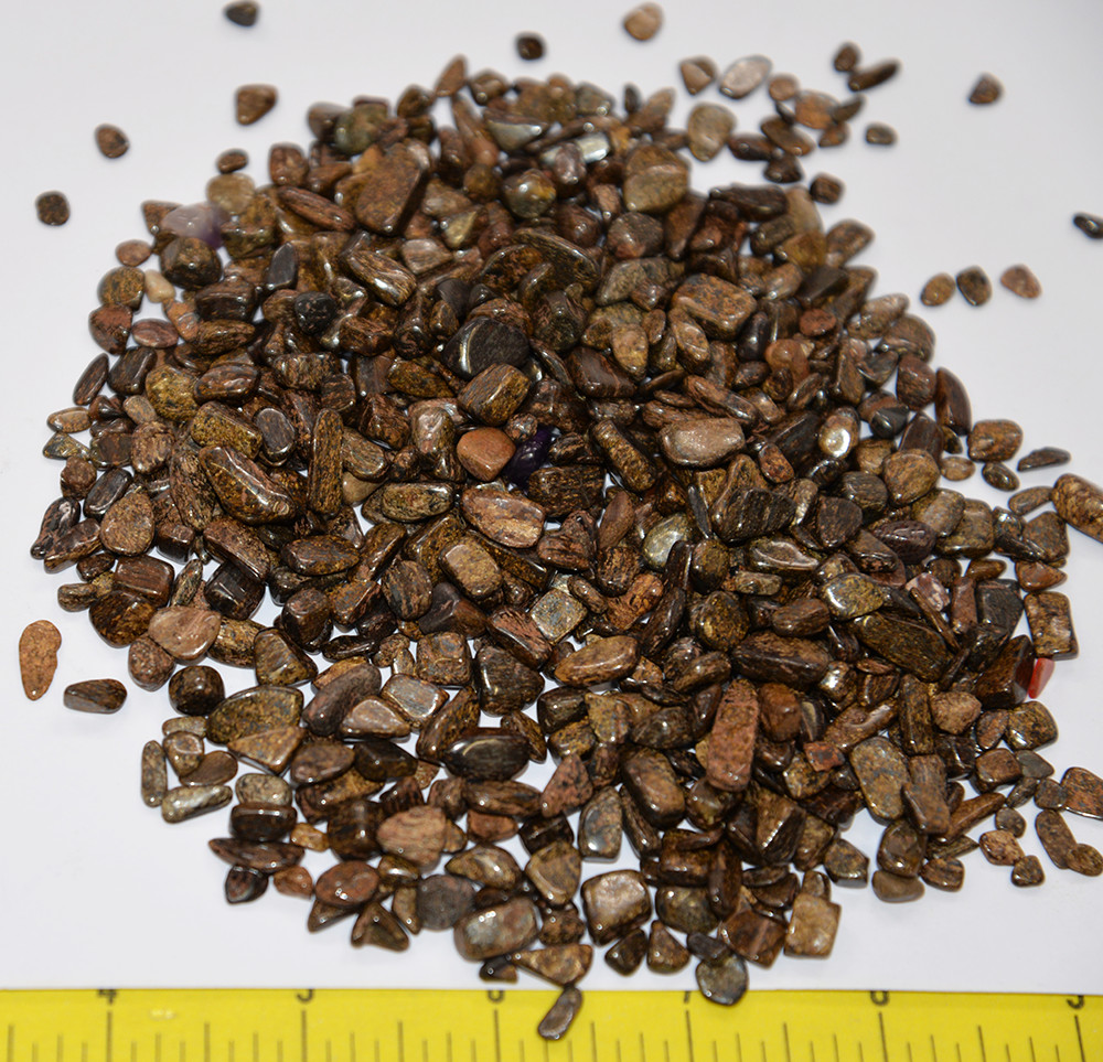 BRONZITE (5 to 7 mm), Mini, tumbled bulk stones. 1/2 lb