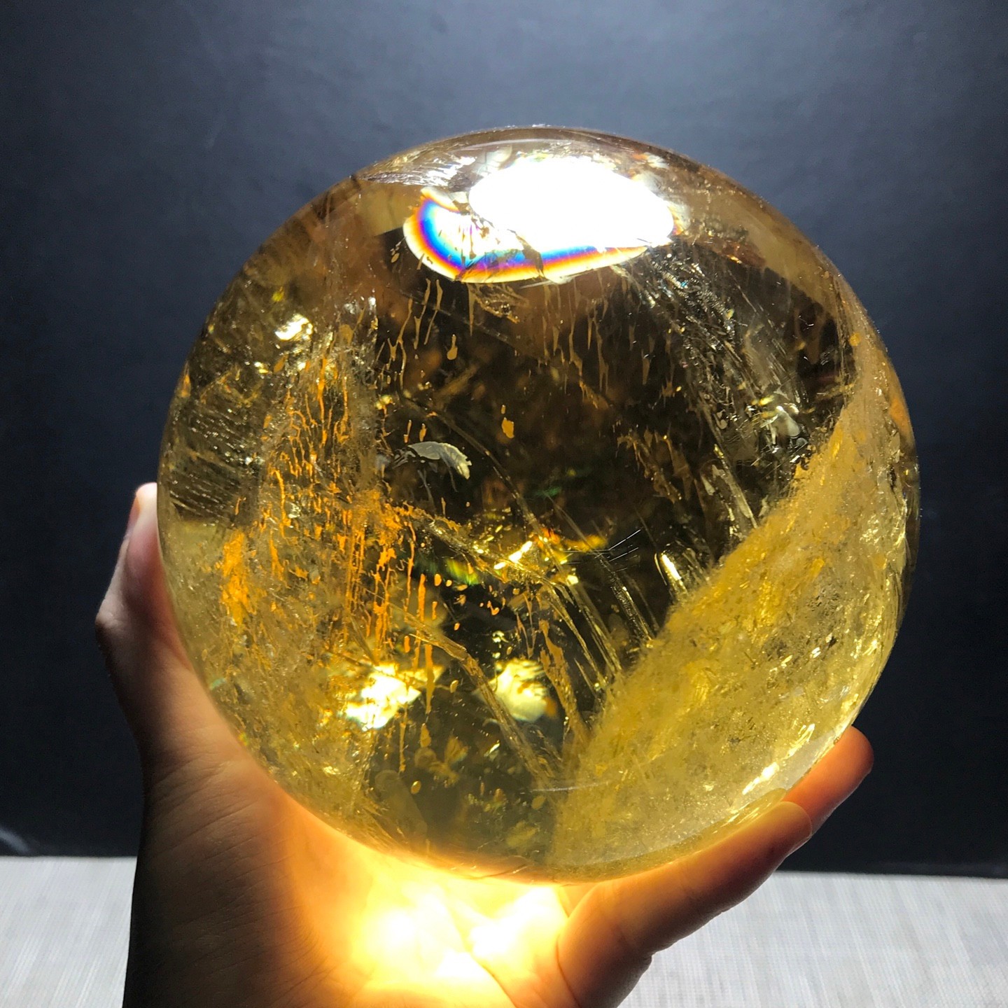 6.7LB Large Natural Citrine Sphere Quartz Crystal Energy Ball Reiki Healing