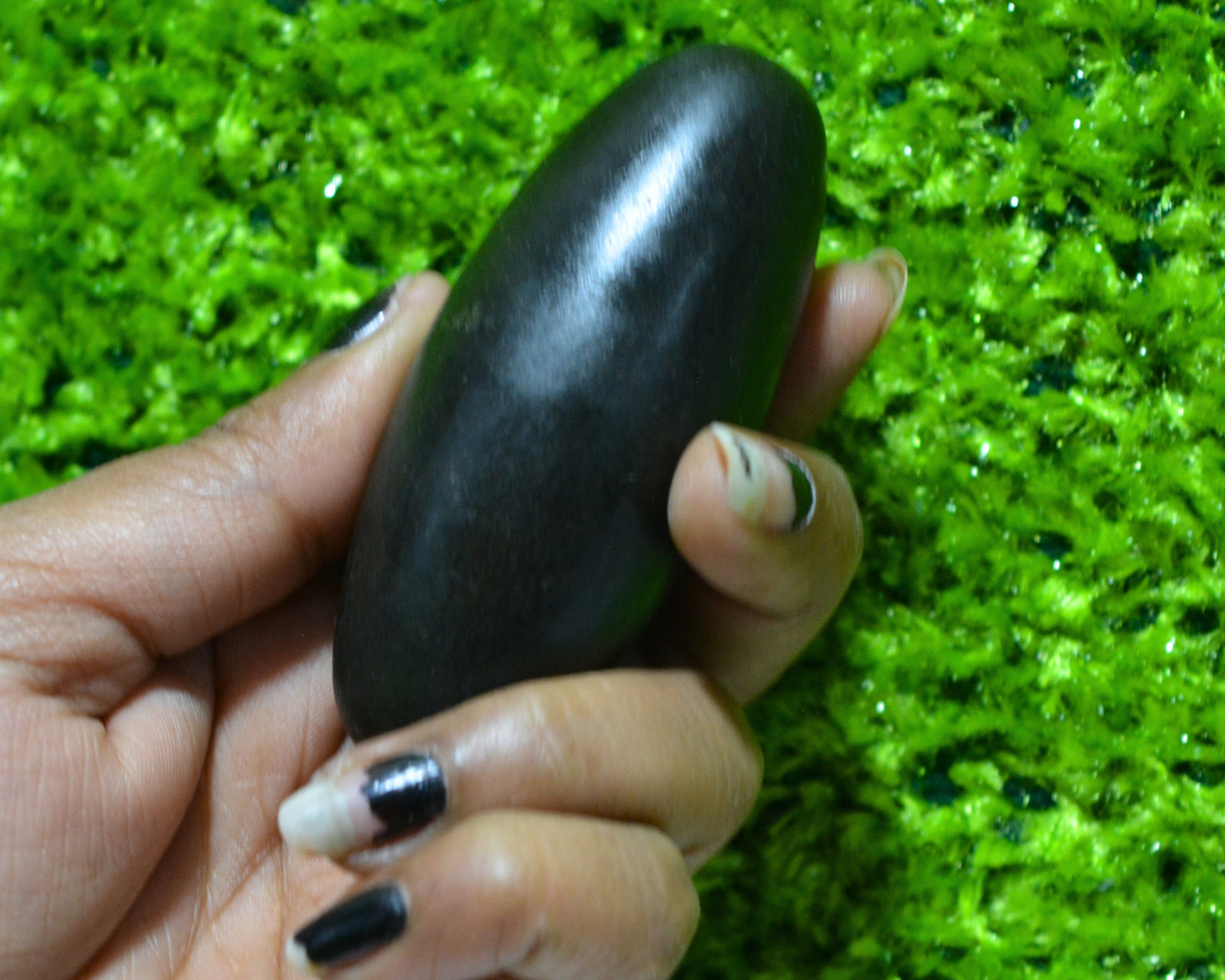 2.5″ Black Narmada Shivling | Sacred Narmadeshwar Stone for Puja & Home Temple