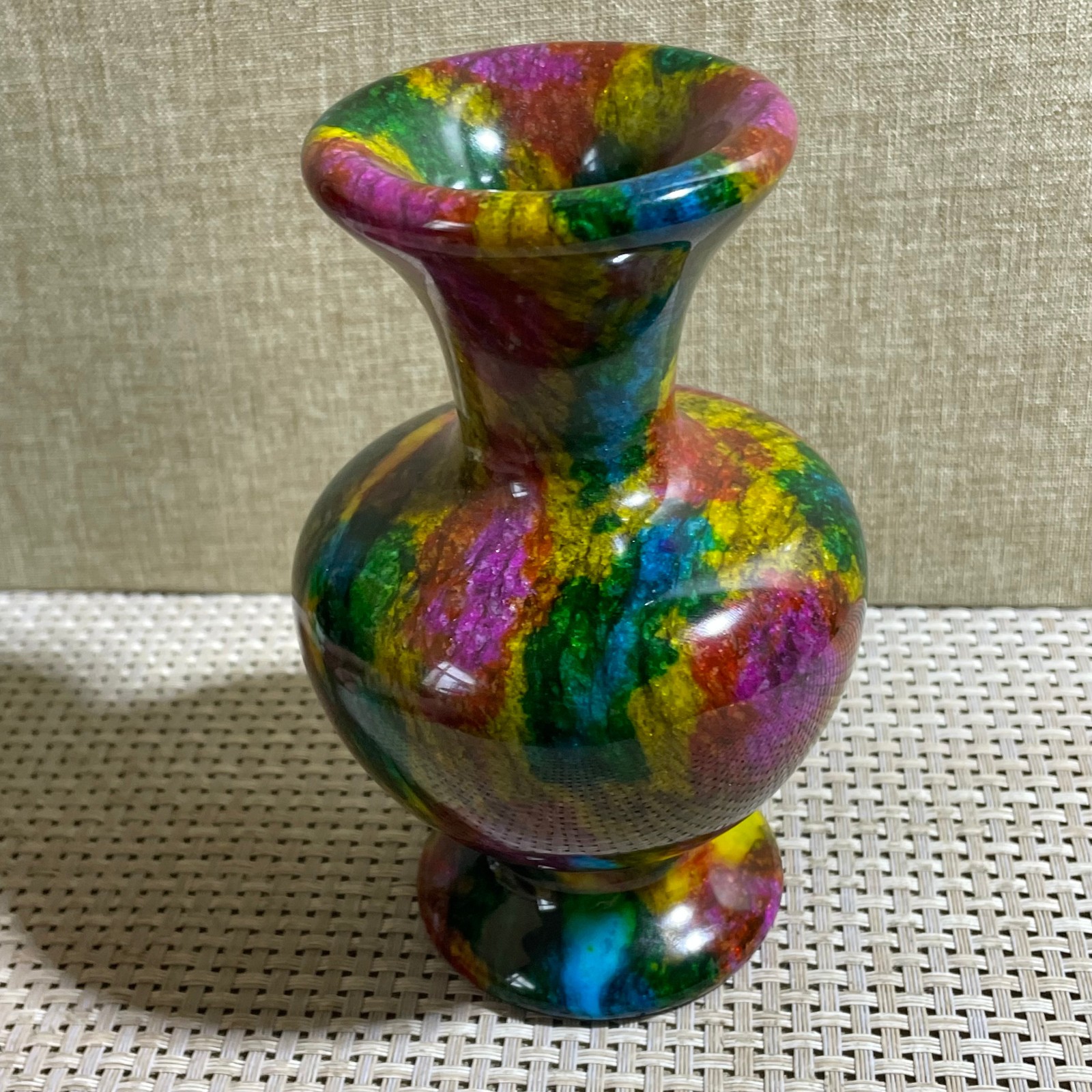 820g Seven Colors Jade vase specimen Decorative -Taiwan China