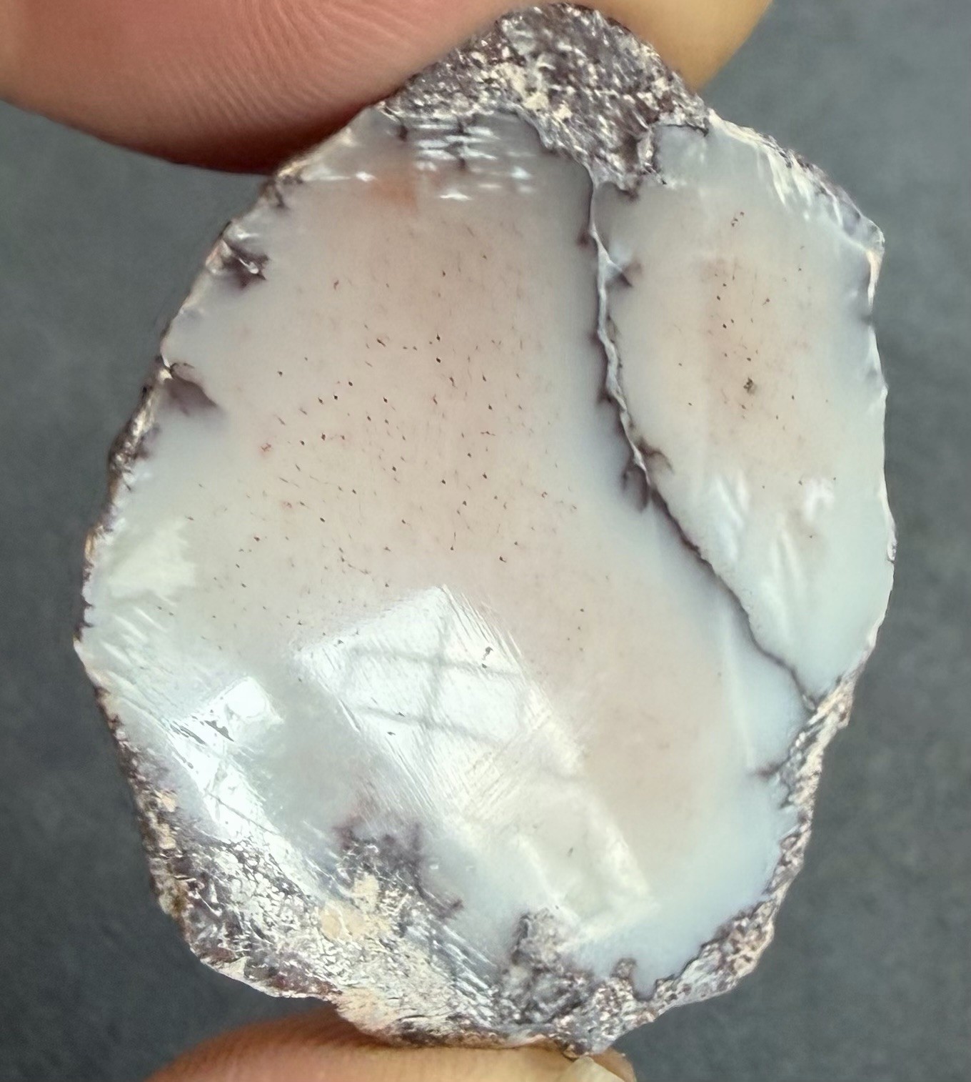 Red Speckled & Light Blue Datolite Specimen – Delaware Mine, Keweenaw, Michigan