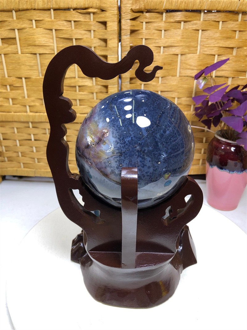 6.11LBNatural Agate Crystal Geode Quartz Bowl Wealth Spirit Energy Healing+Stand