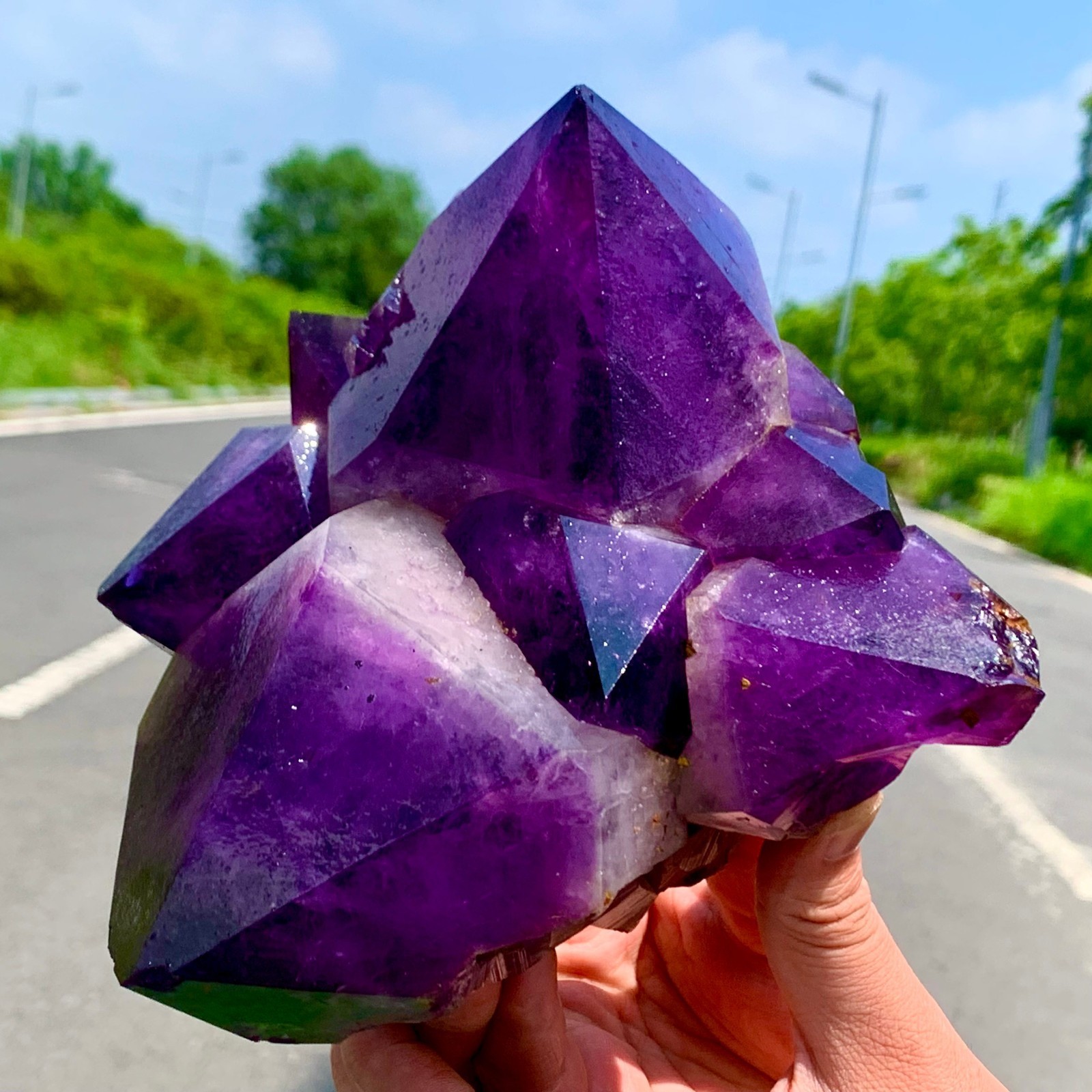 5.25LB Natural Amethyst geode quartz cluster crystal specimen Healing