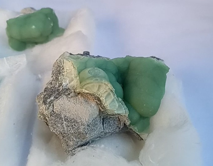 Wavellite set of 3 specimens turquoise green crystal minerals Arkansas USA