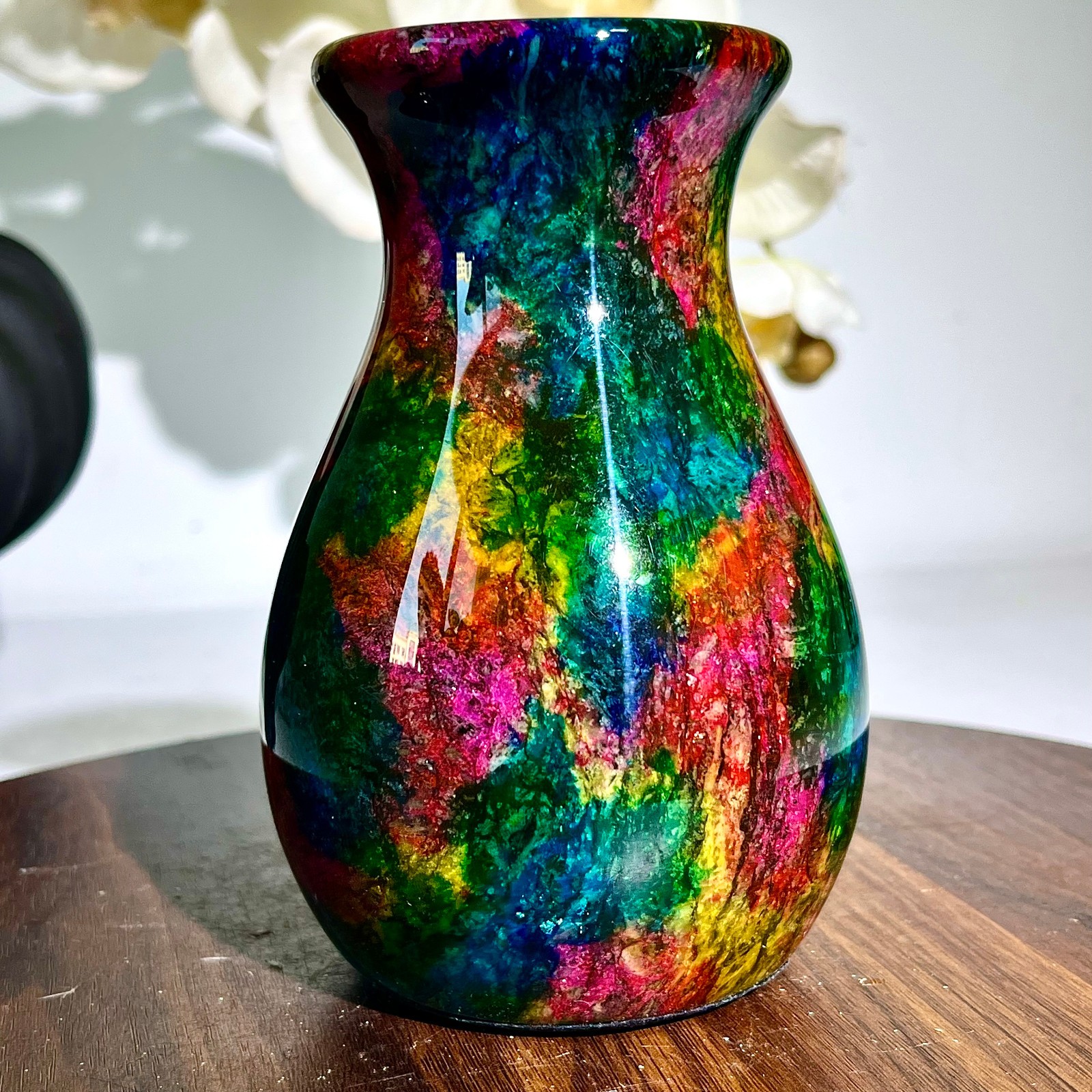 485G Natural “Seven Colors Jade” vase specimen -Taiwan China