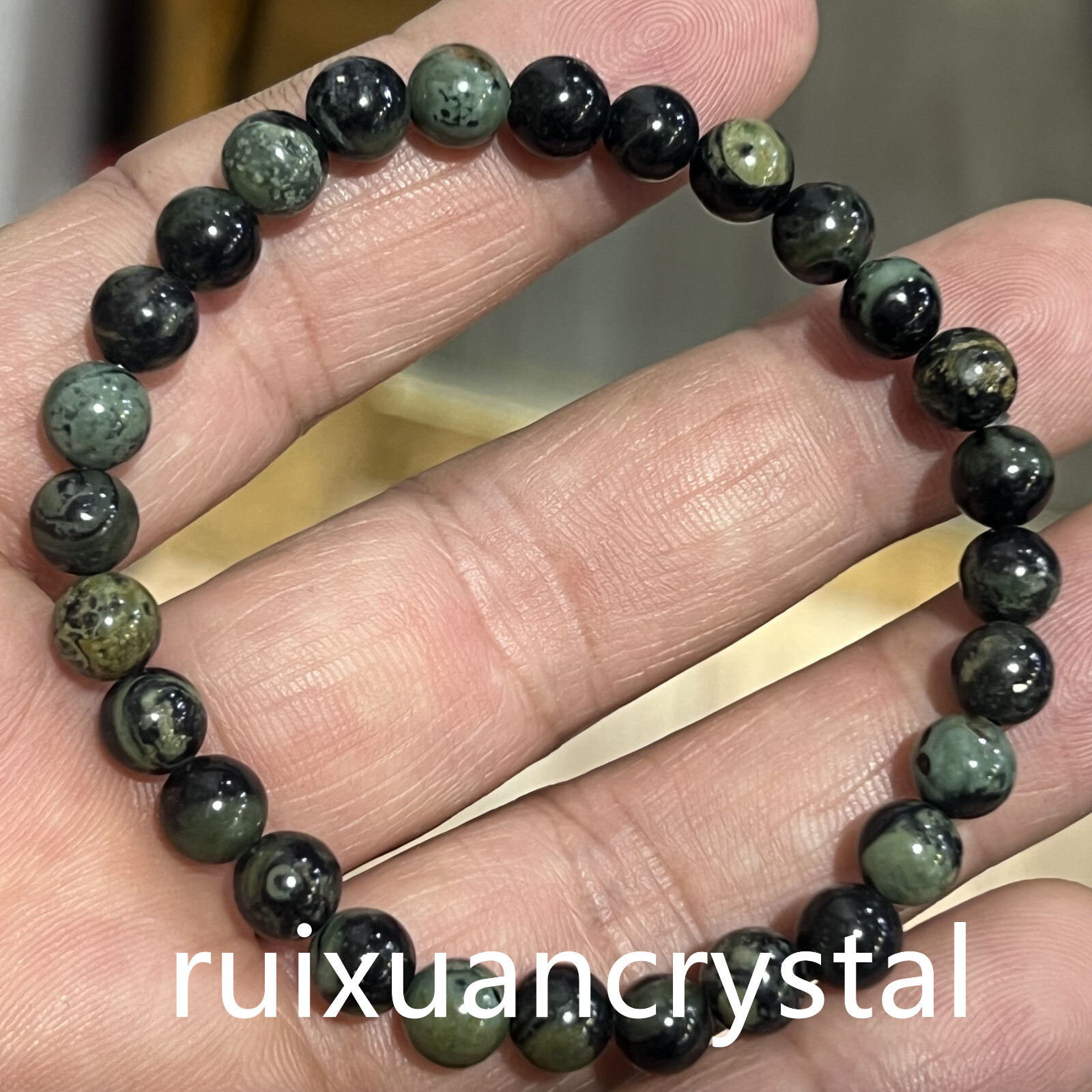 Wholesale Lot 6pcs Natural Peacock’s eye stone 6 mm 7.5″Crystal Stretch Bracelet