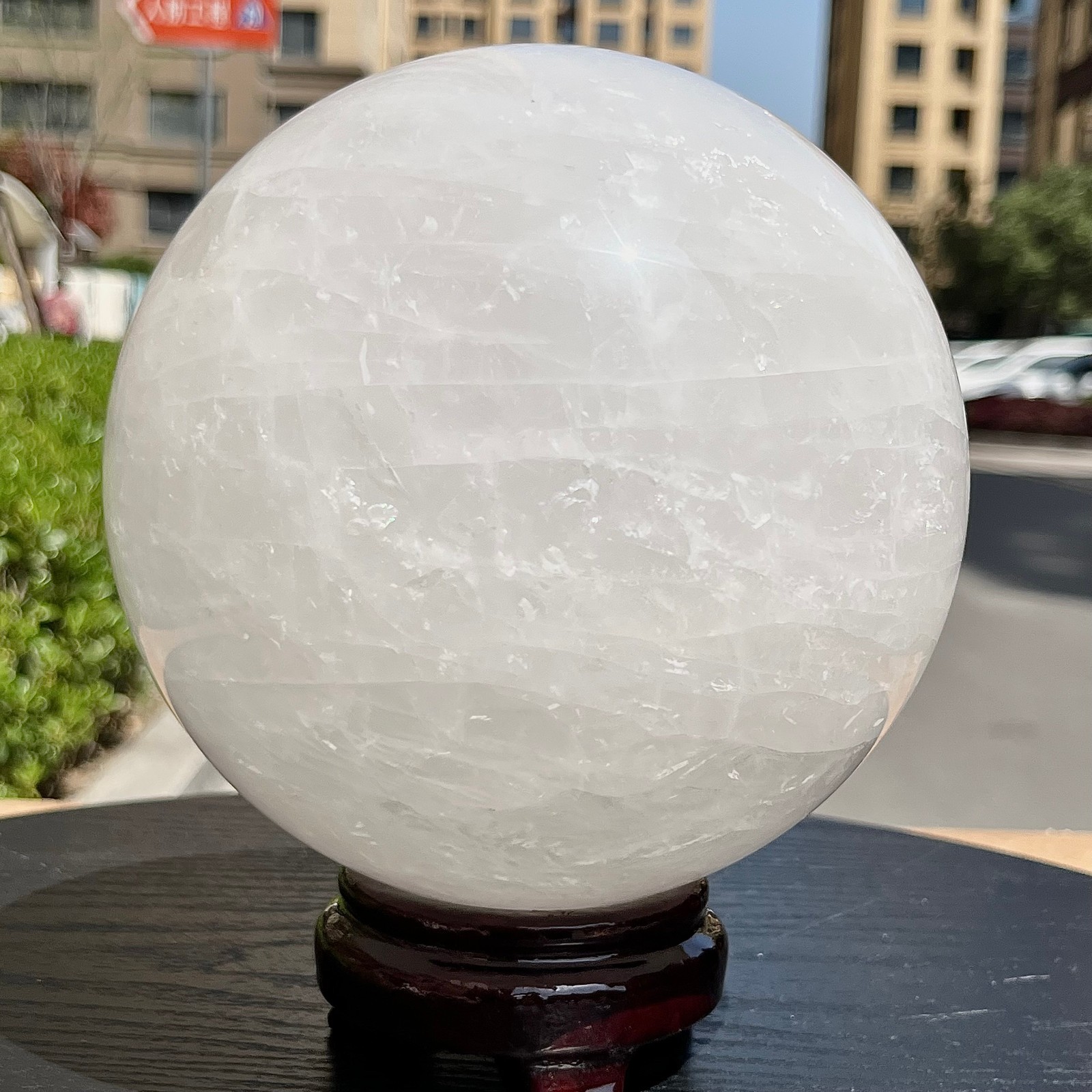 Natural Quartz Crystal Sphere Ball Healing Stone Home Decor 10.5 lb