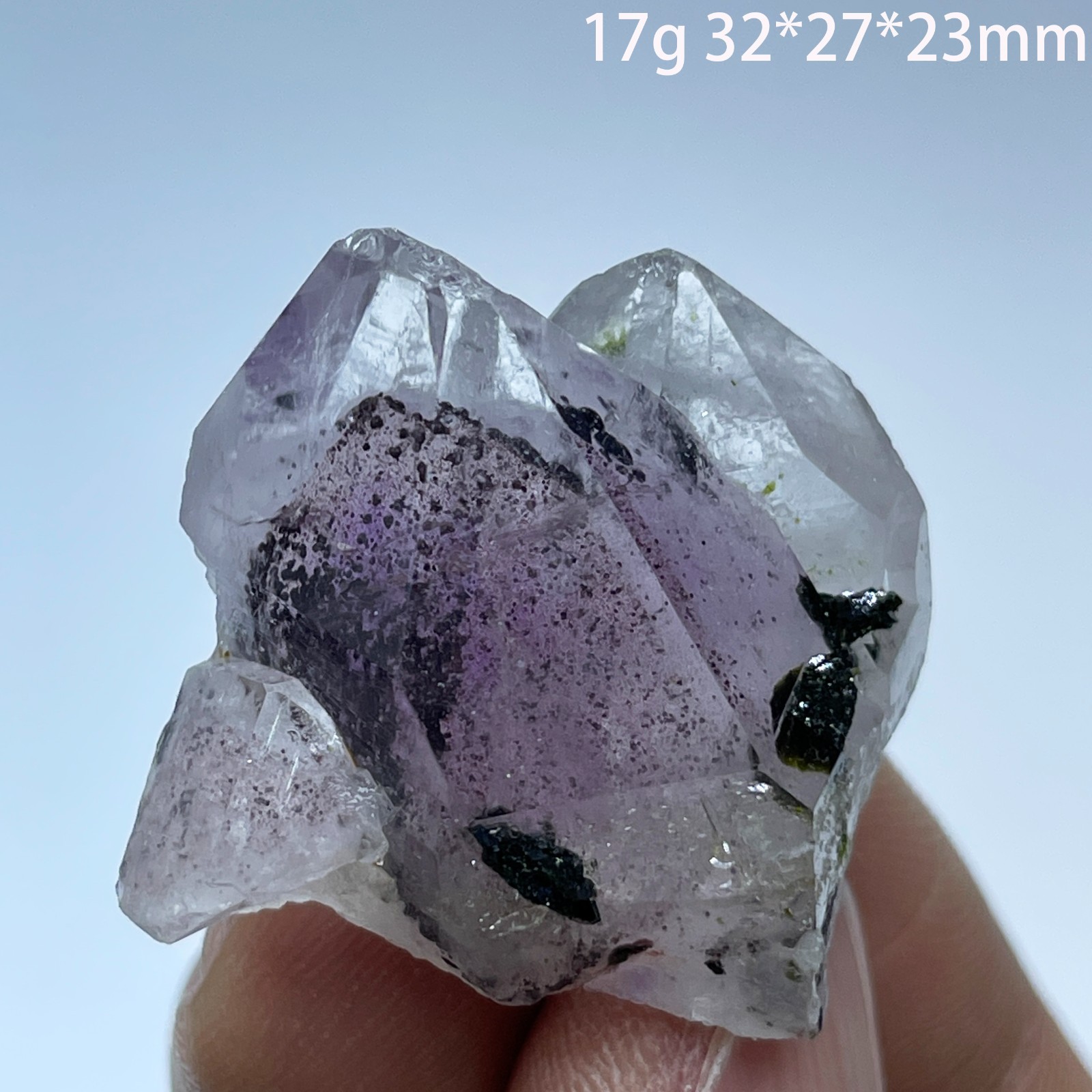 Natural Epidote With Garden Quartz Mineral Specimen Crystal Healing Home Decor