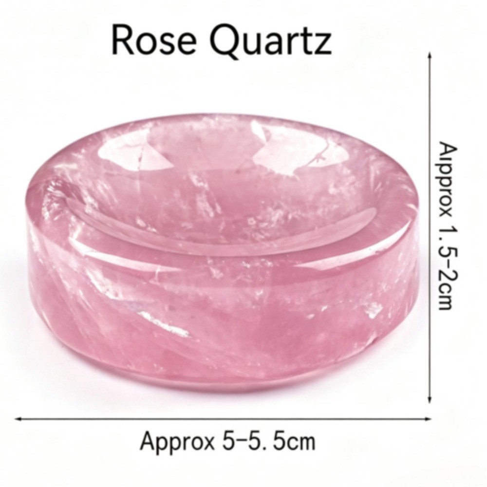 Natural Rose Quartz Round Crystal Bowl Reiki Healing stone Home Decor random1pcs