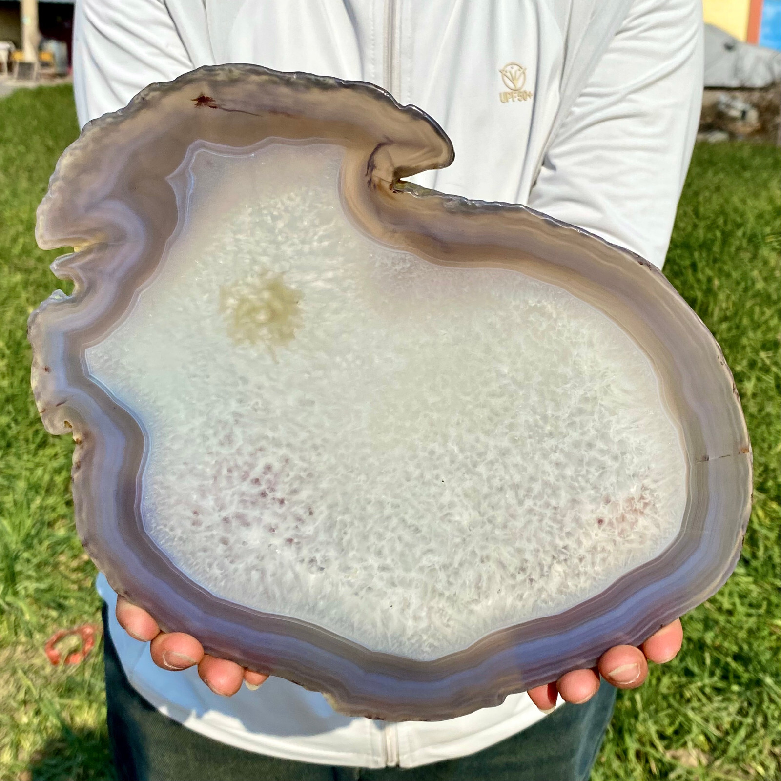 2.93LB Natural Agate Slice Quartz Crystal Hand-cut Slab Ore Specimen Healing