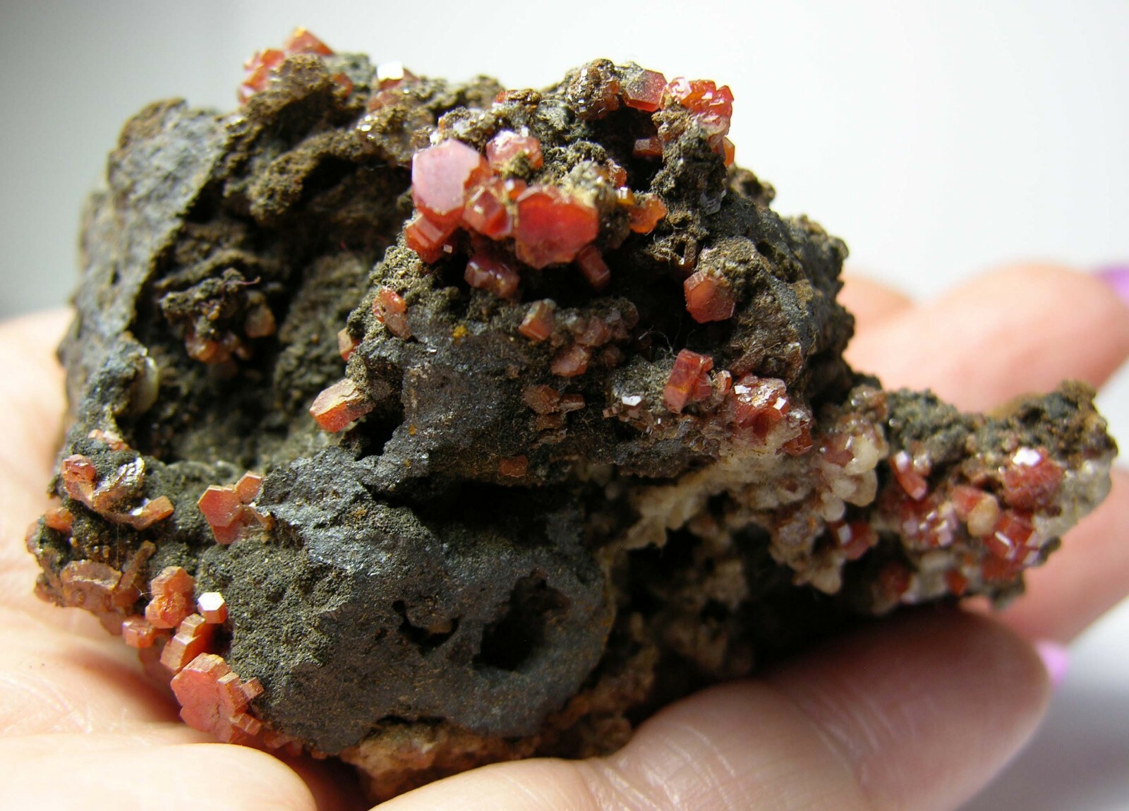 #3 62mm 100% Natural Mexico Honey Orange Vanadinite Cluster Specimen 2 7/16 in