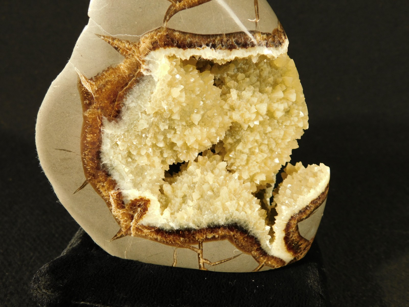 Big Polished AAA Crystal Filled Hollow Septarian GEODE Free Form Utah 1044gr