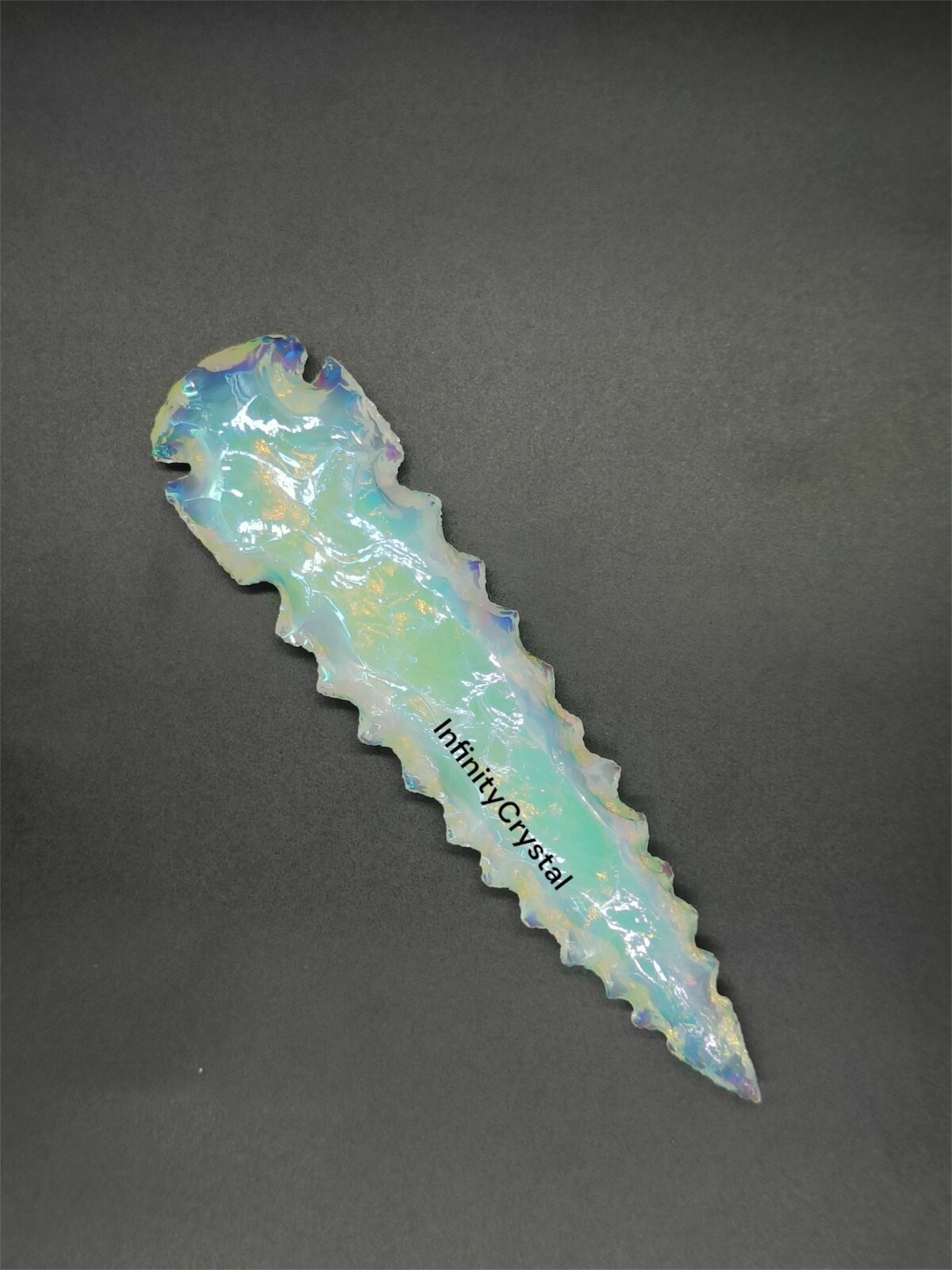 5.5–6” Angel Aura Arrowhead,Handcrafted Spearhead,Handmade Crystal Athame Blade.