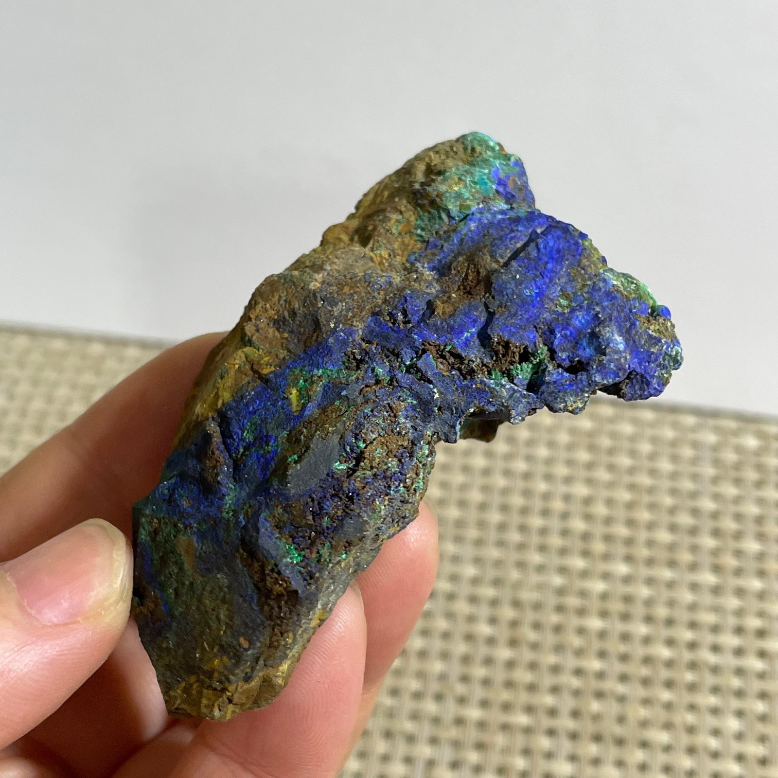 Restoration of Blue Copper Ore Quartz Mineral Samples 53g