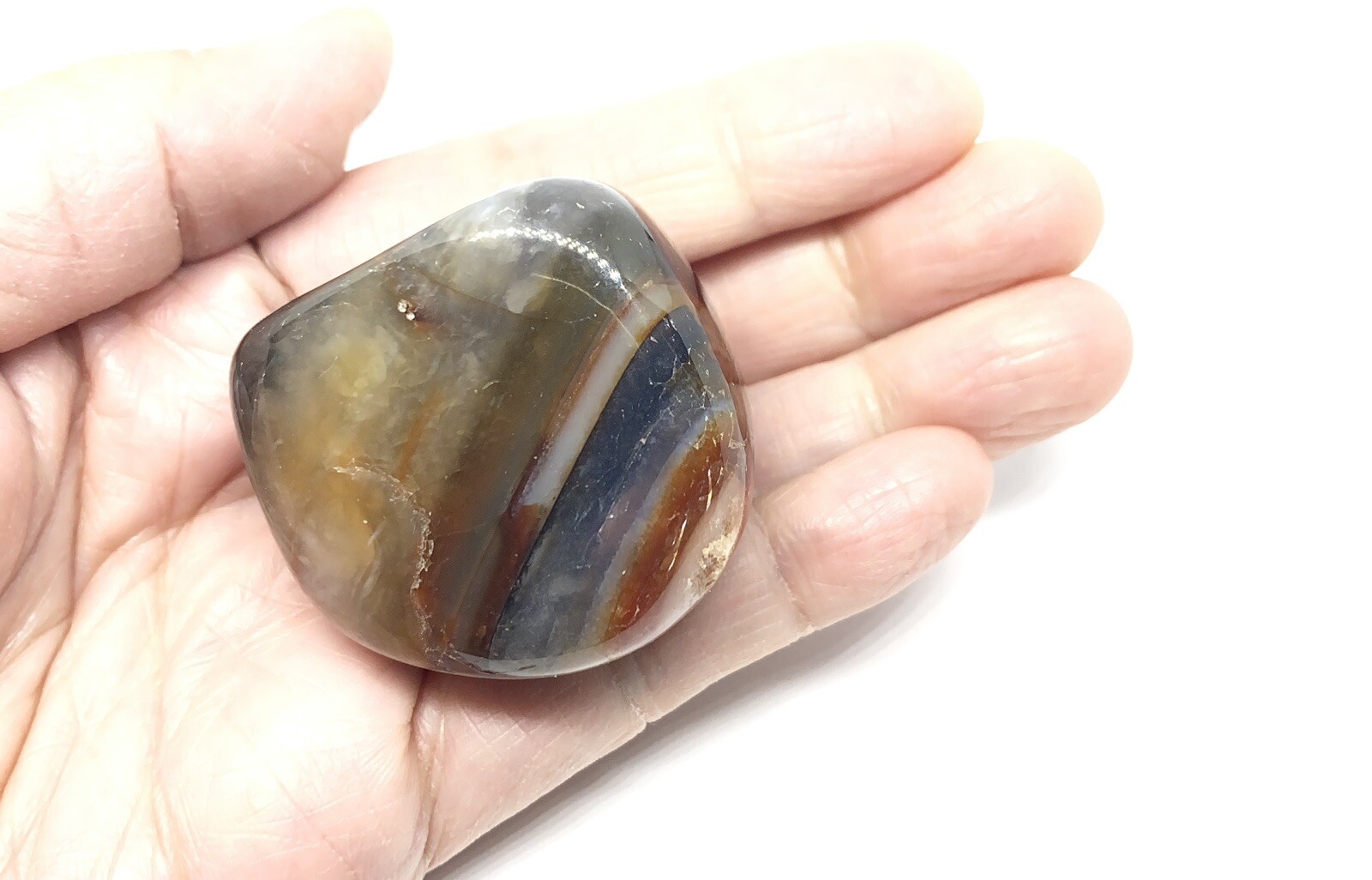 Agate Polished Stones From Brazil 3pcs 212g Total approximately 1 1/2in – 2in