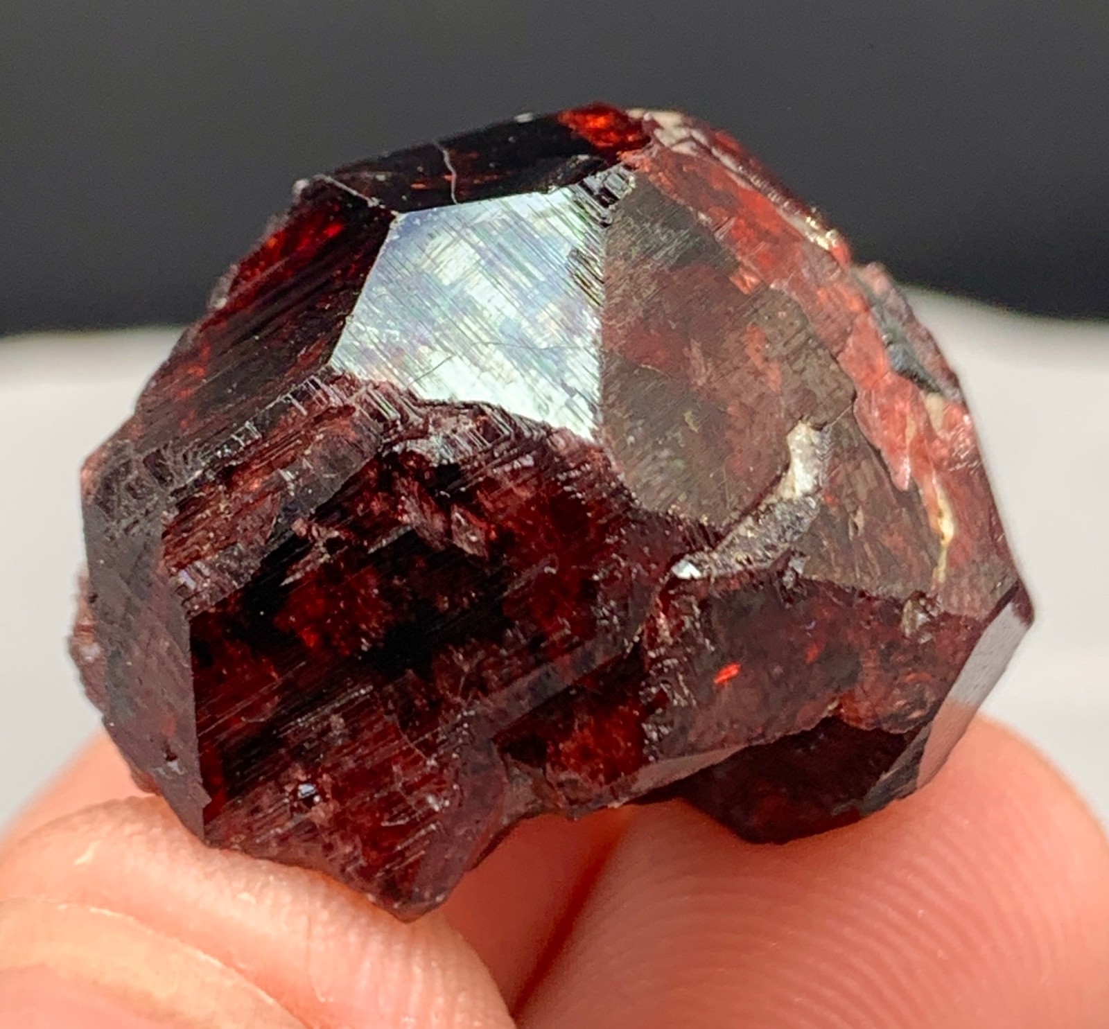 24 Gm Natural Etched Almandine Garnet Crystal, Geometric Patterns Crystal Pak