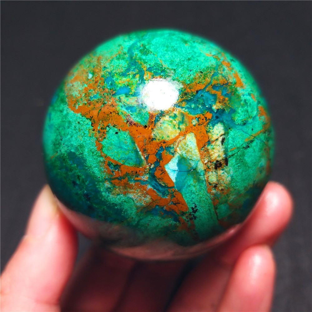 RARE 173.3G Natural Malachite Turquoise Blue Copper Ore Symbiotic Ball QQ206