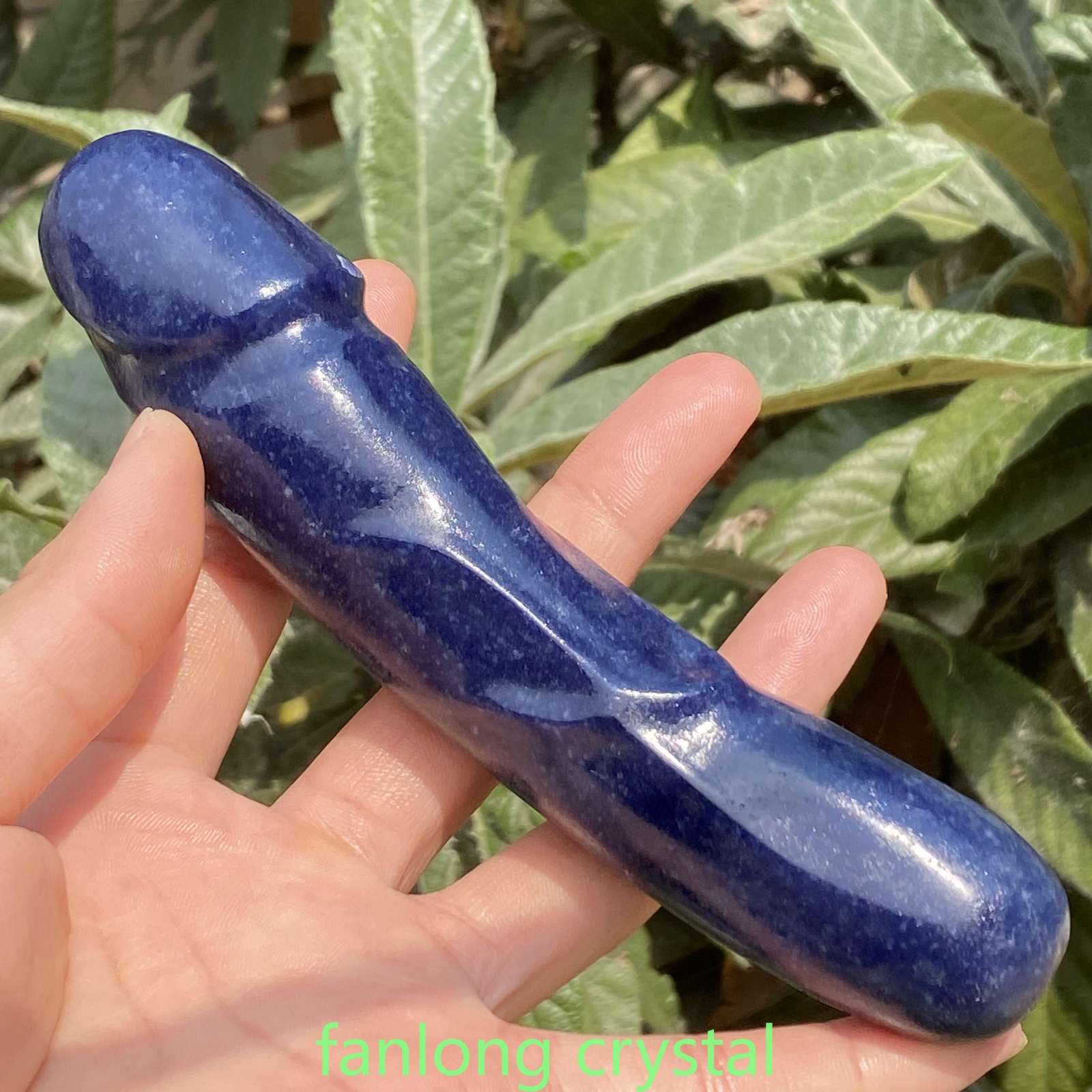 6in Natural blue Aventurine Male Penis Quartz Crystal Skull Massager scrub 1PC