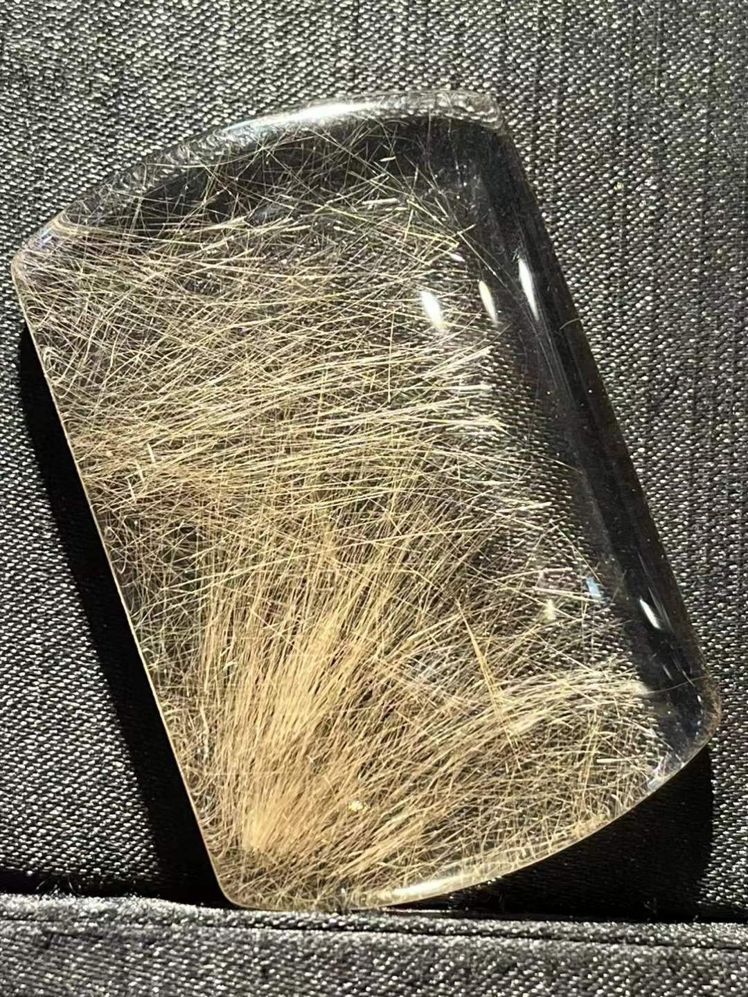 42.2g TOP Natural Gold Rutilated Quartz Carved Titanium Crystal Pendant Reiki