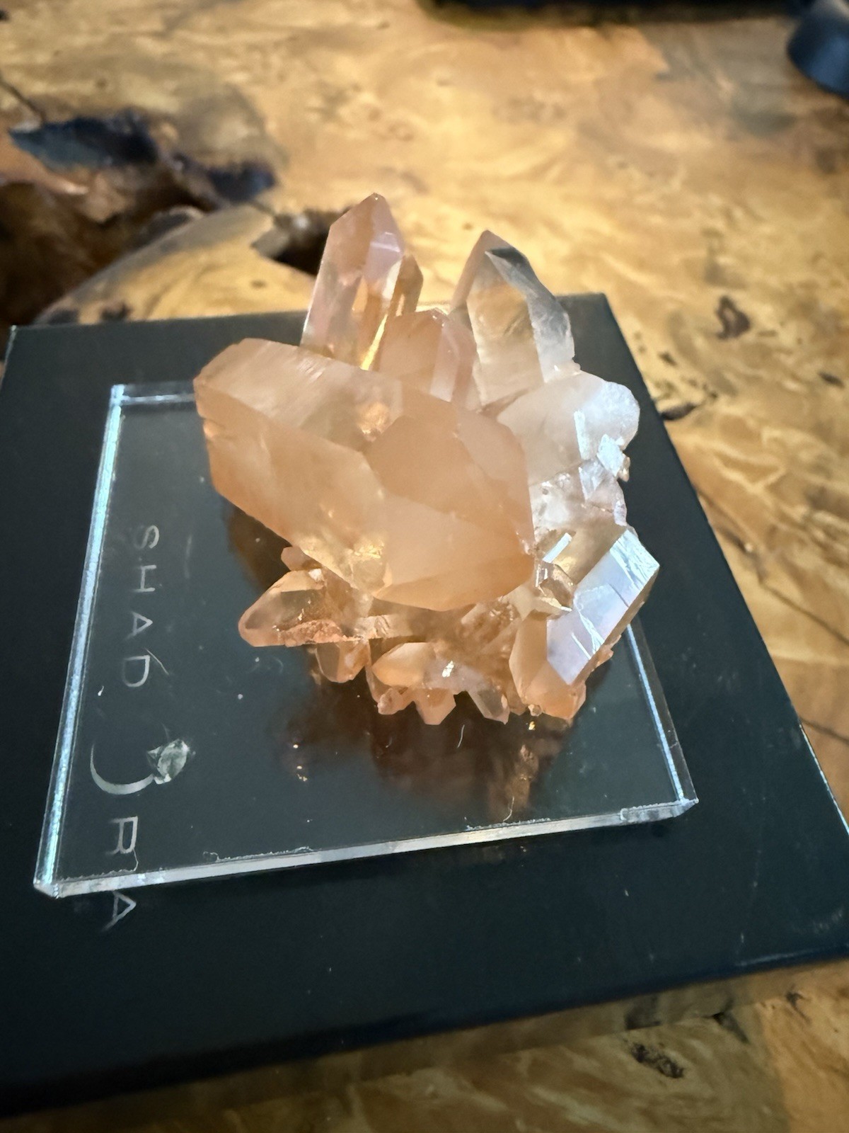 Tangerine Quartz Mineral Crystal Brazil Natural Specimen 34g With Display Stand