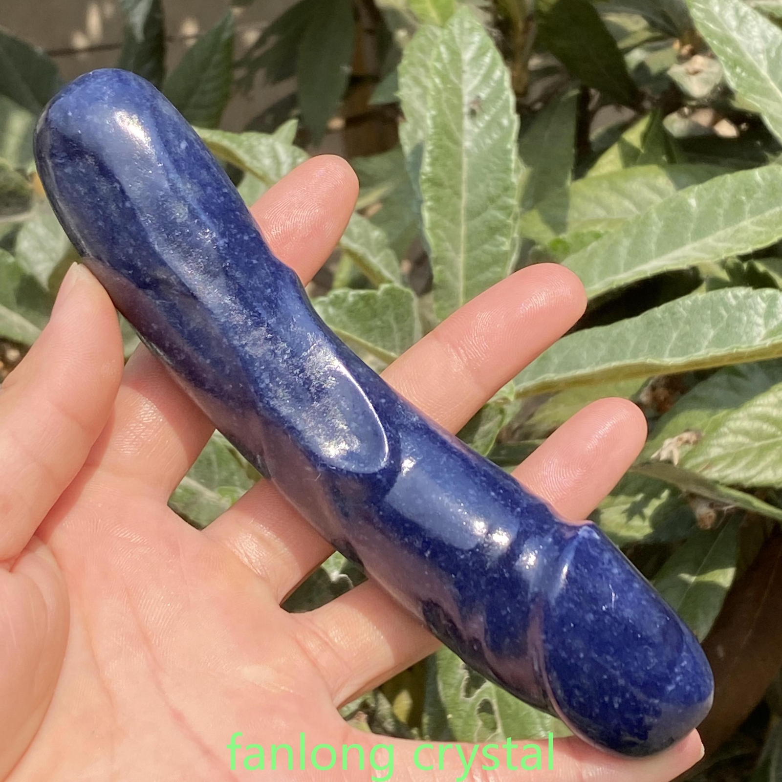 6in Natural blue Aventurine Male Penis Quartz Crystal Skull Massager scrub 1PC