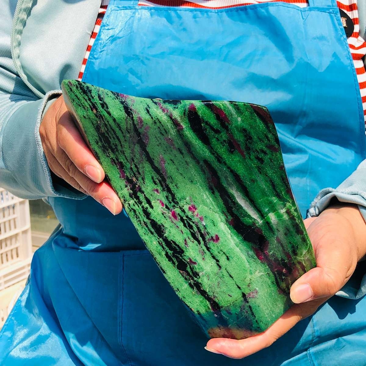 6.75LB Natural Red & green treasure Ruby Crystal Mineral Specimen Heals 1872