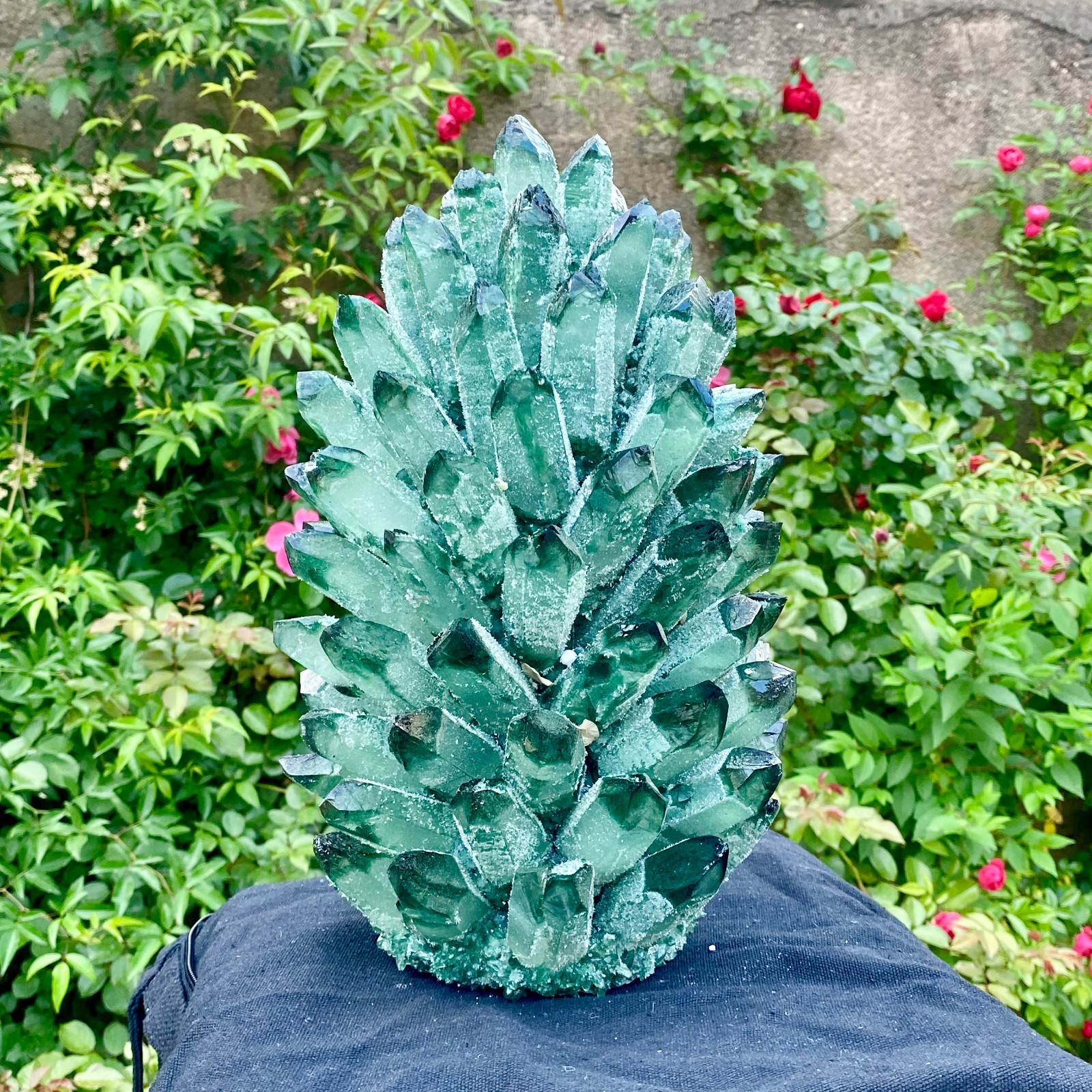 18LB New Find green Phantom Crystal Quartz Cluster Mineral Specimen Healing