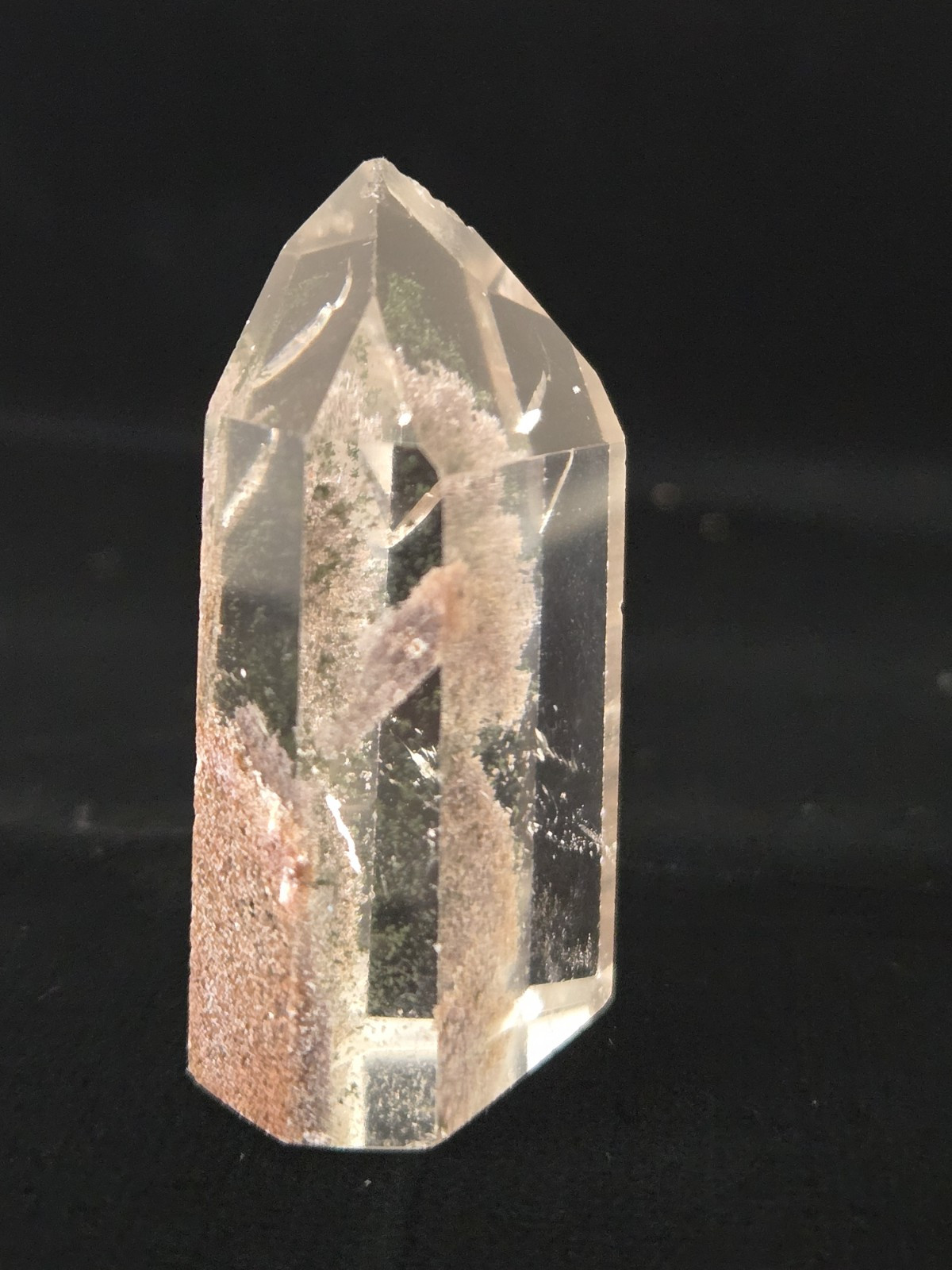 1 5/8″ Natural Polished Garden Quartz Tower Lodolite And Chlorite Phantoms