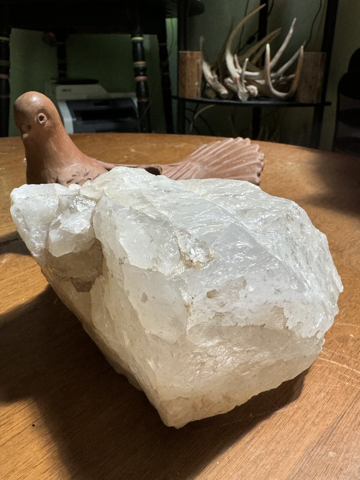 6.6lb Clear Smoky Quartz Crystal Cluster Rainbow Luminescent Rough Specimen